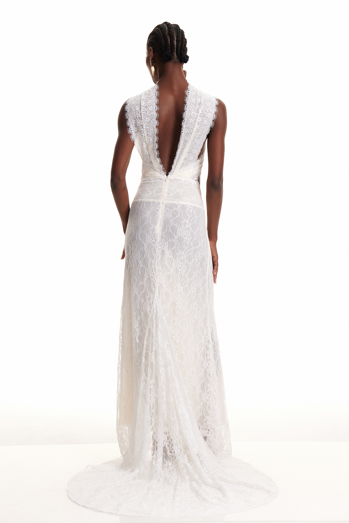 Demid Sleeveless Cutout Lace Maxi Dress