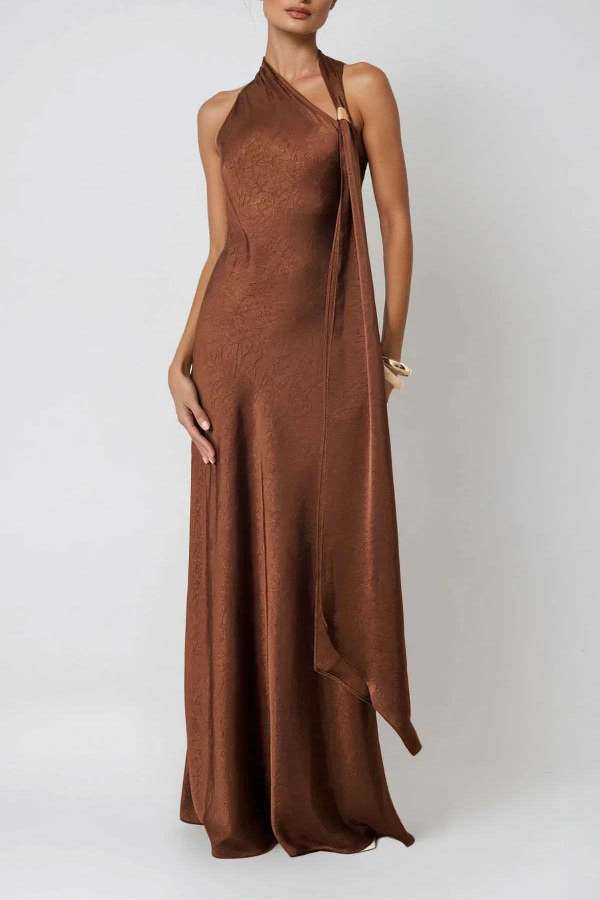 Demir Asymmetric Scarf Maxi Dress