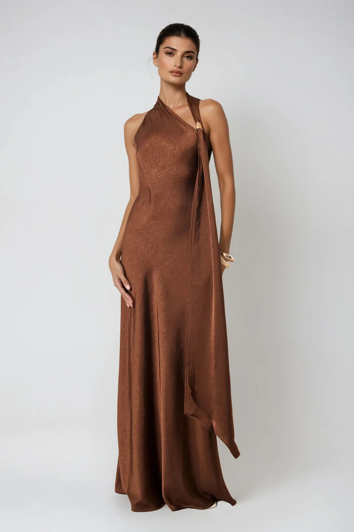 Demir Asymmetric Scarf Maxi Dress