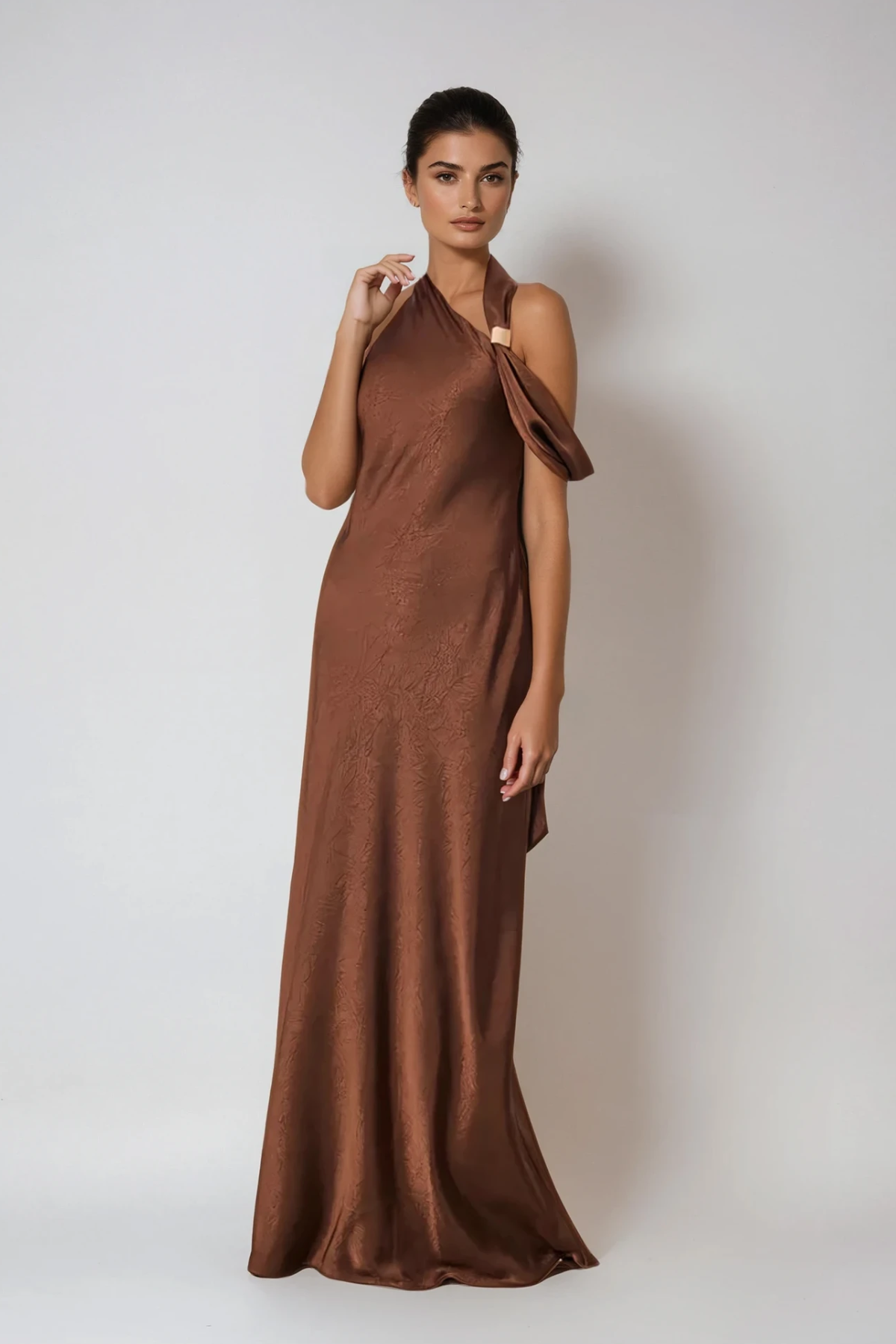 Demir Asymmetric Scarf Maxi Dress