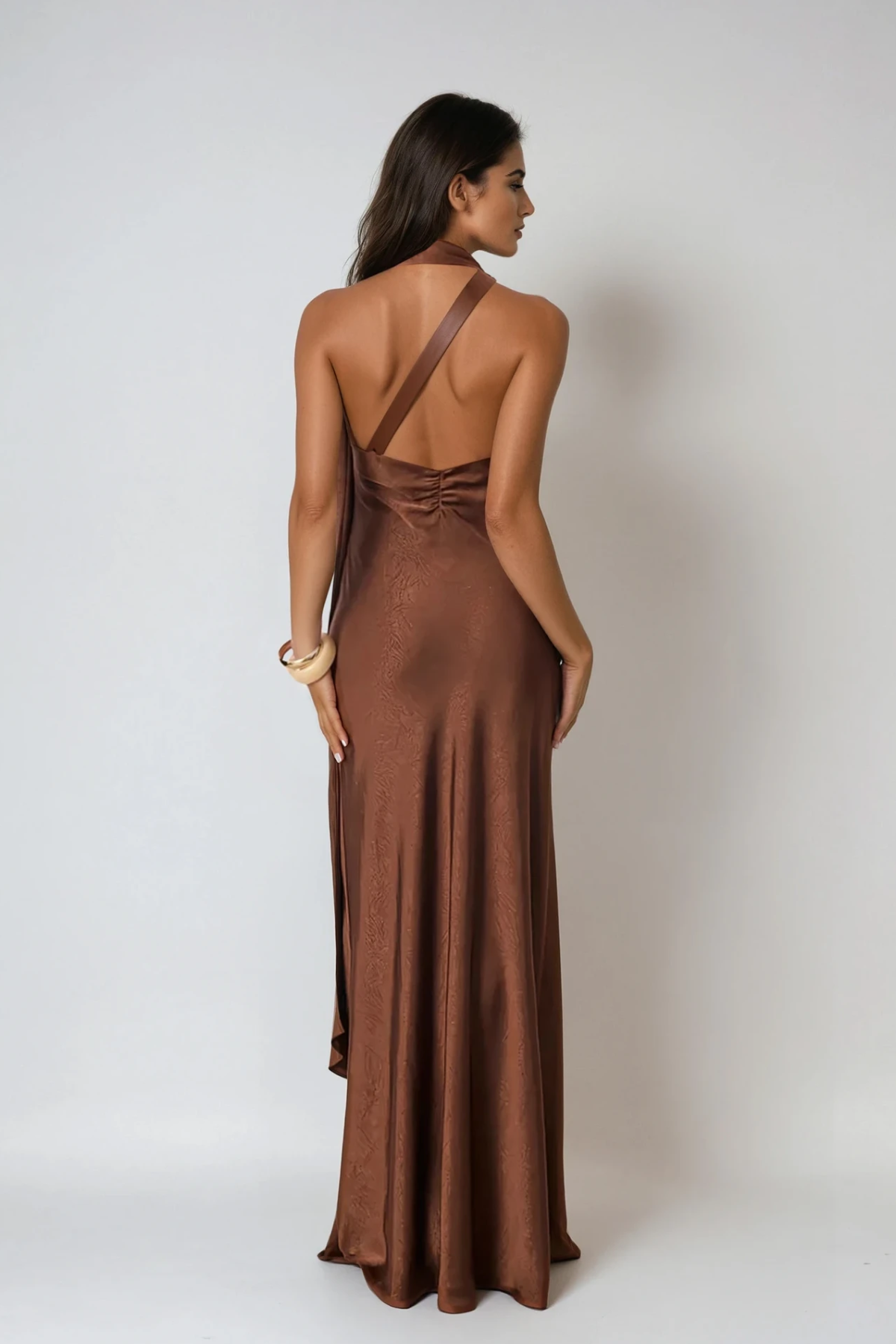 Demir Asymmetric Scarf Maxi Dress