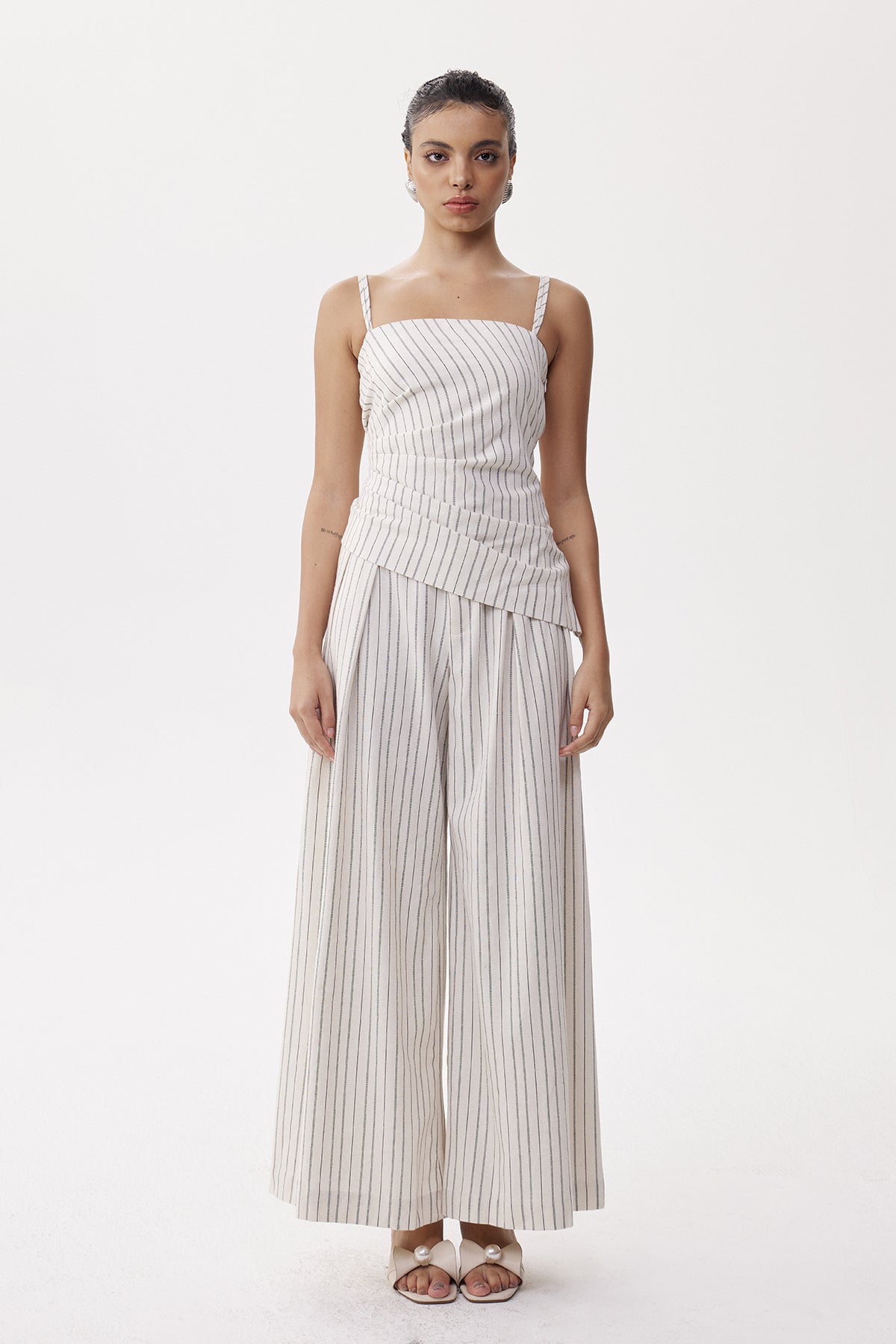 Denag Spaghetti Stripe Pants Set