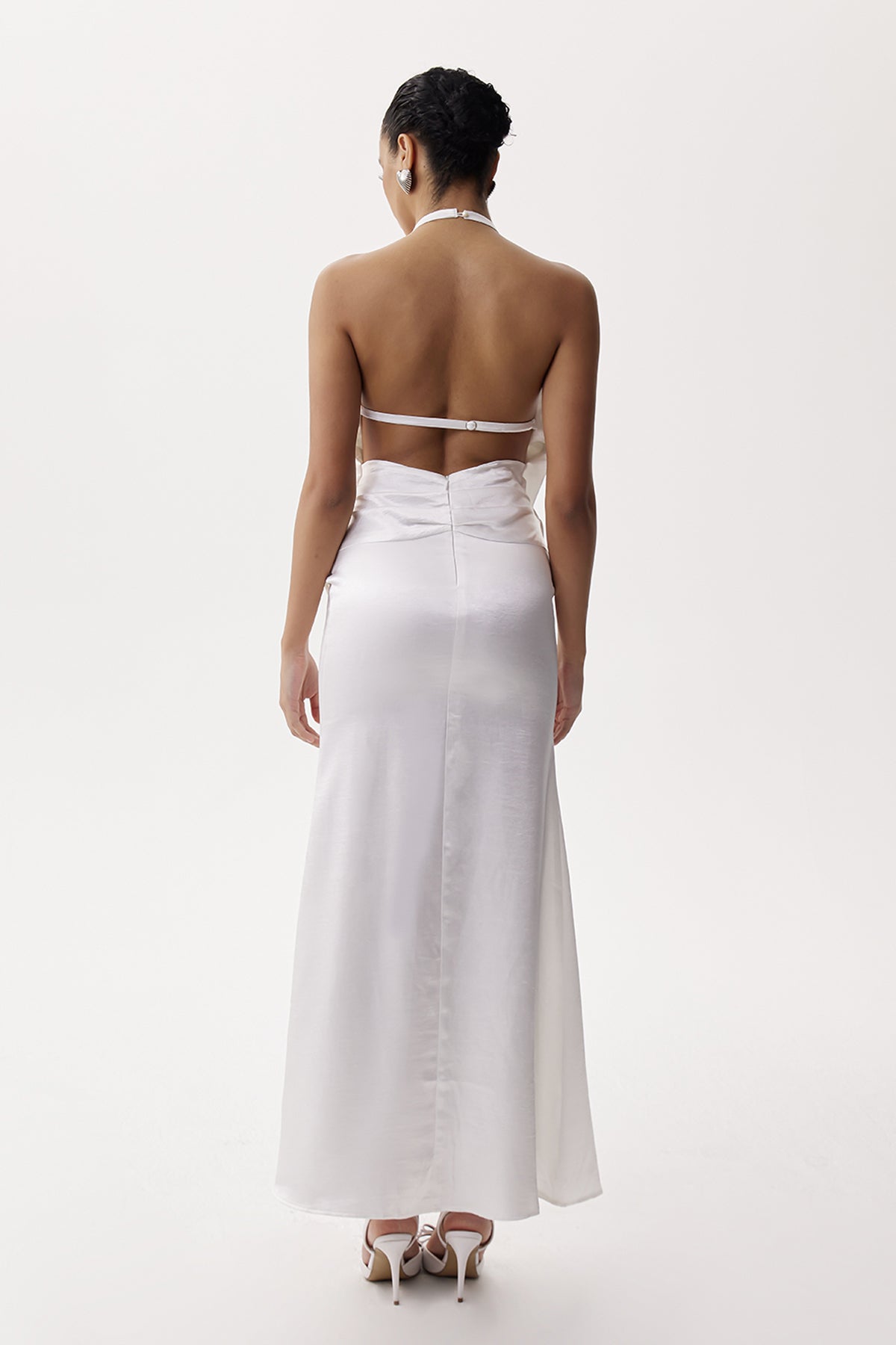 Denholm Backless Satin Maxi Dress