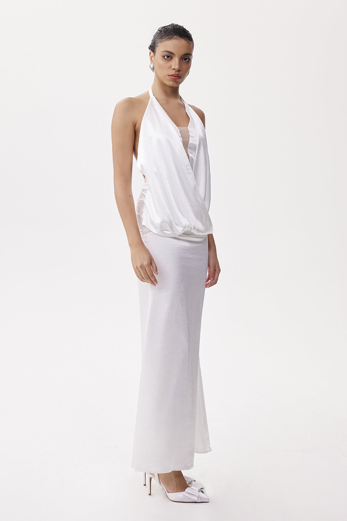Denholm Backless Satin Maxi Dress