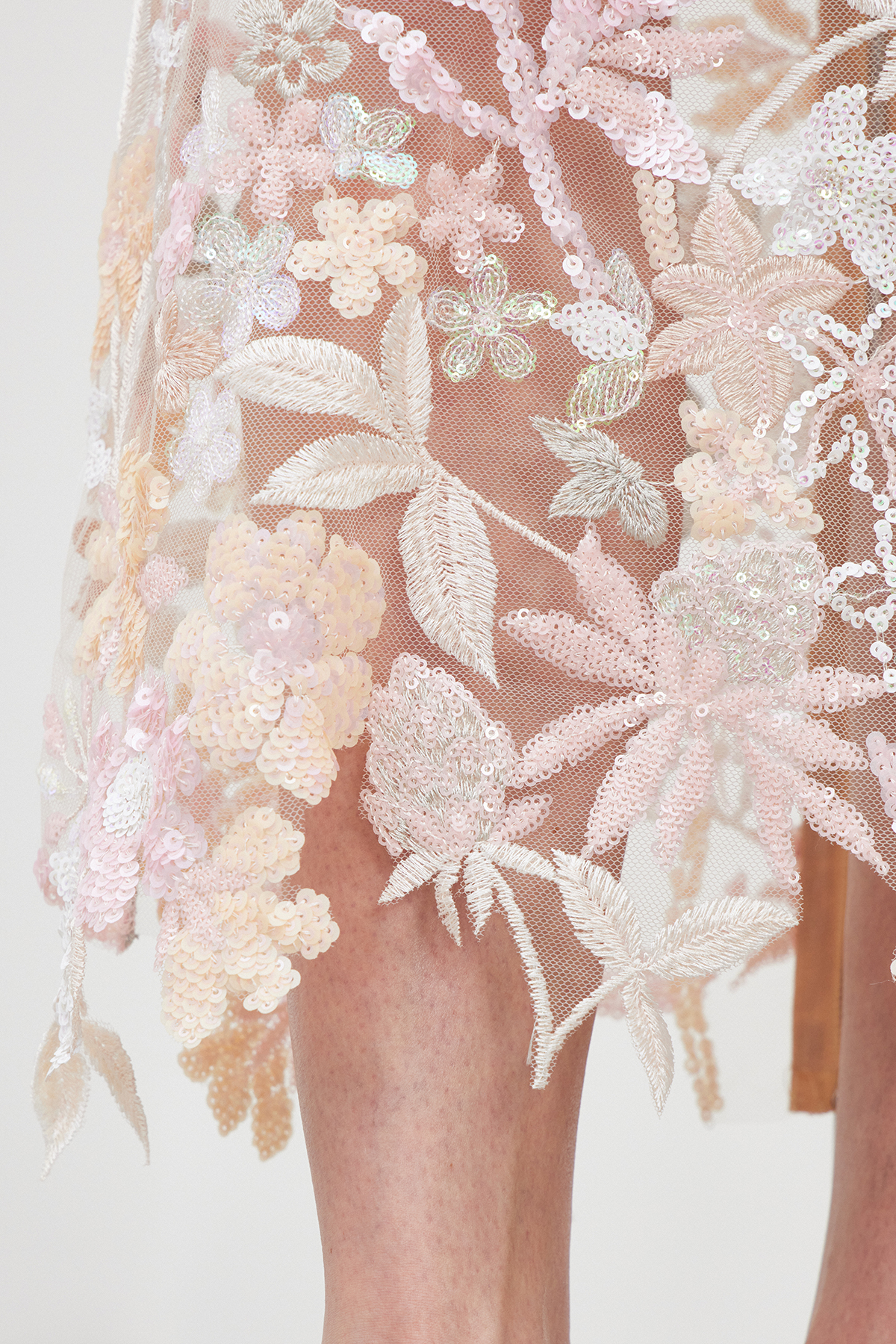 Denica Embroidered Sequin Floral Midi Dress