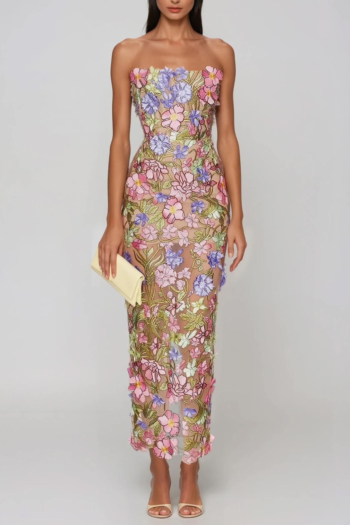Denica Flower Embroidered Maxi Dress