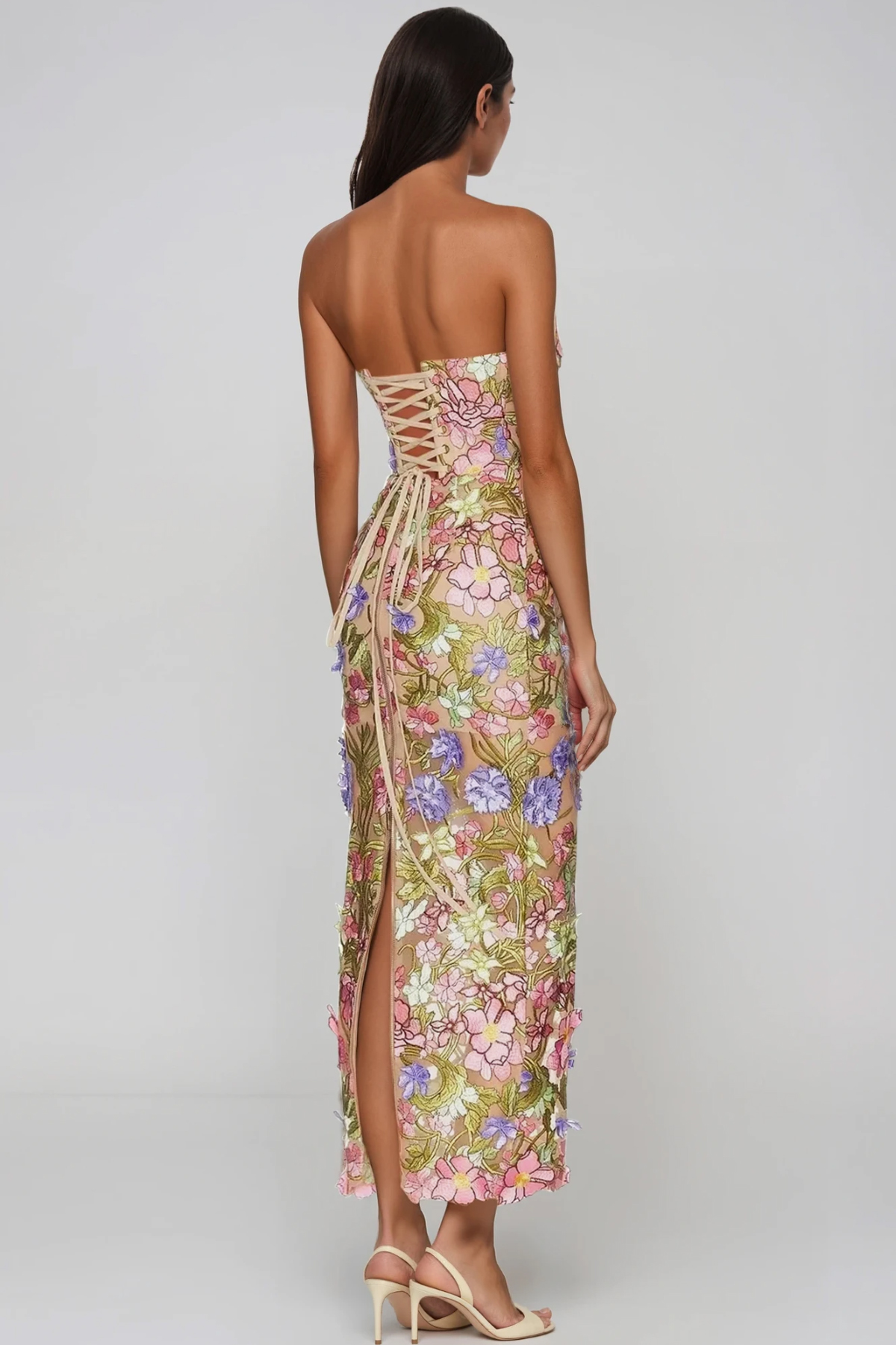Denica Flower Embroidered Maxi Dress