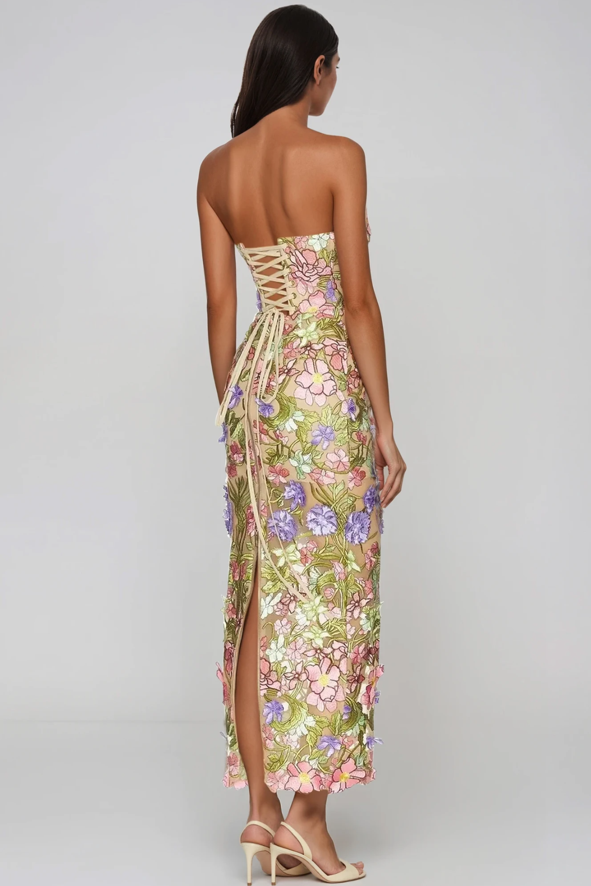 Denica Flower Embroidered Maxi Dress