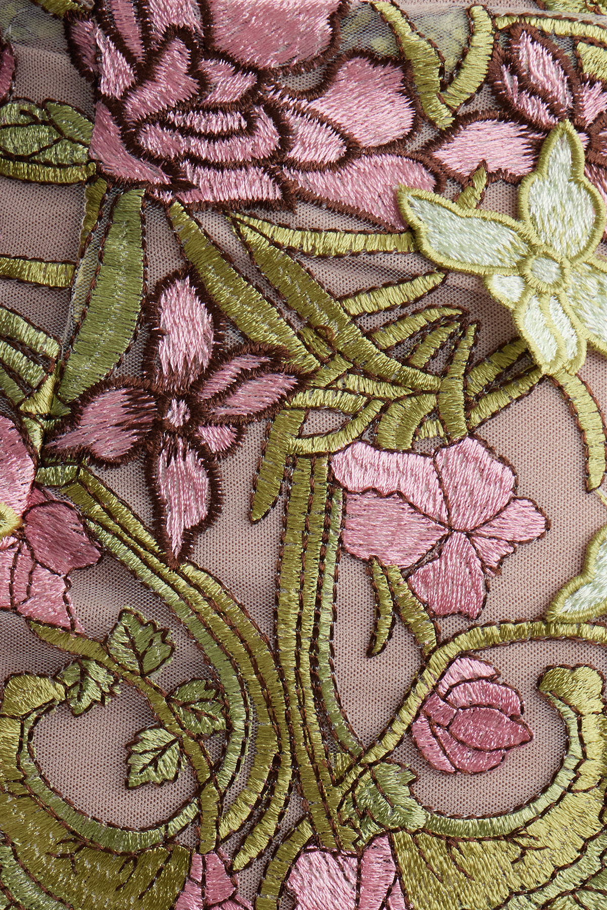 Denica Flower Embroidered Maxi Dress