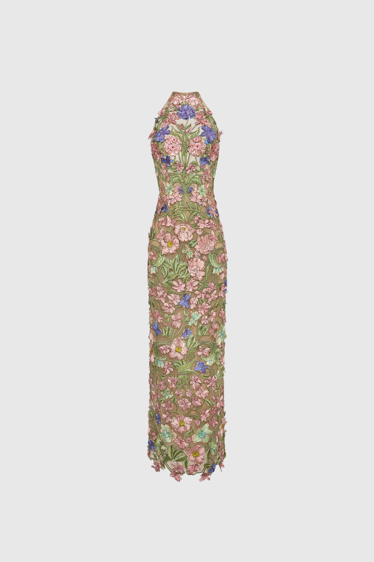 Denica Halter Neck Flower Maxi Dress