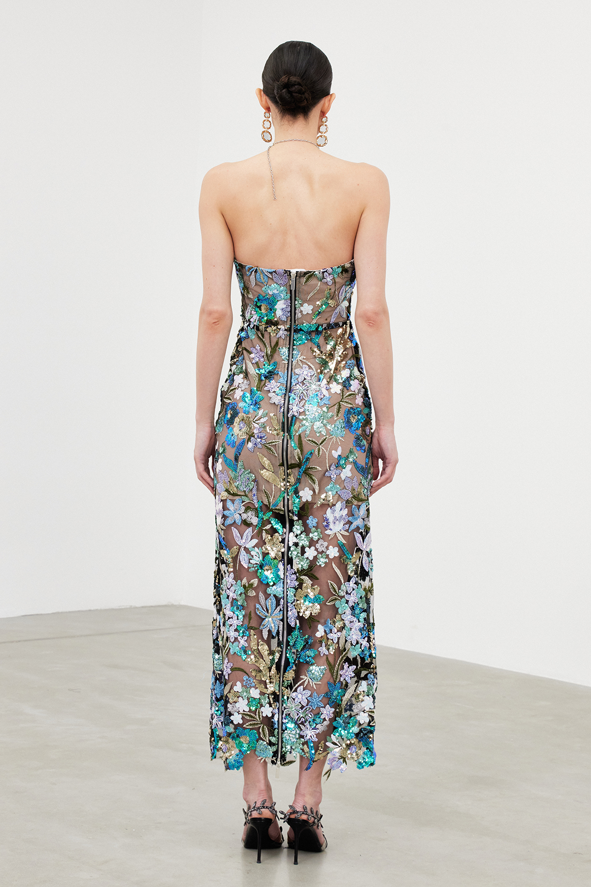 Denica Mesh Sequin Maxi Dress