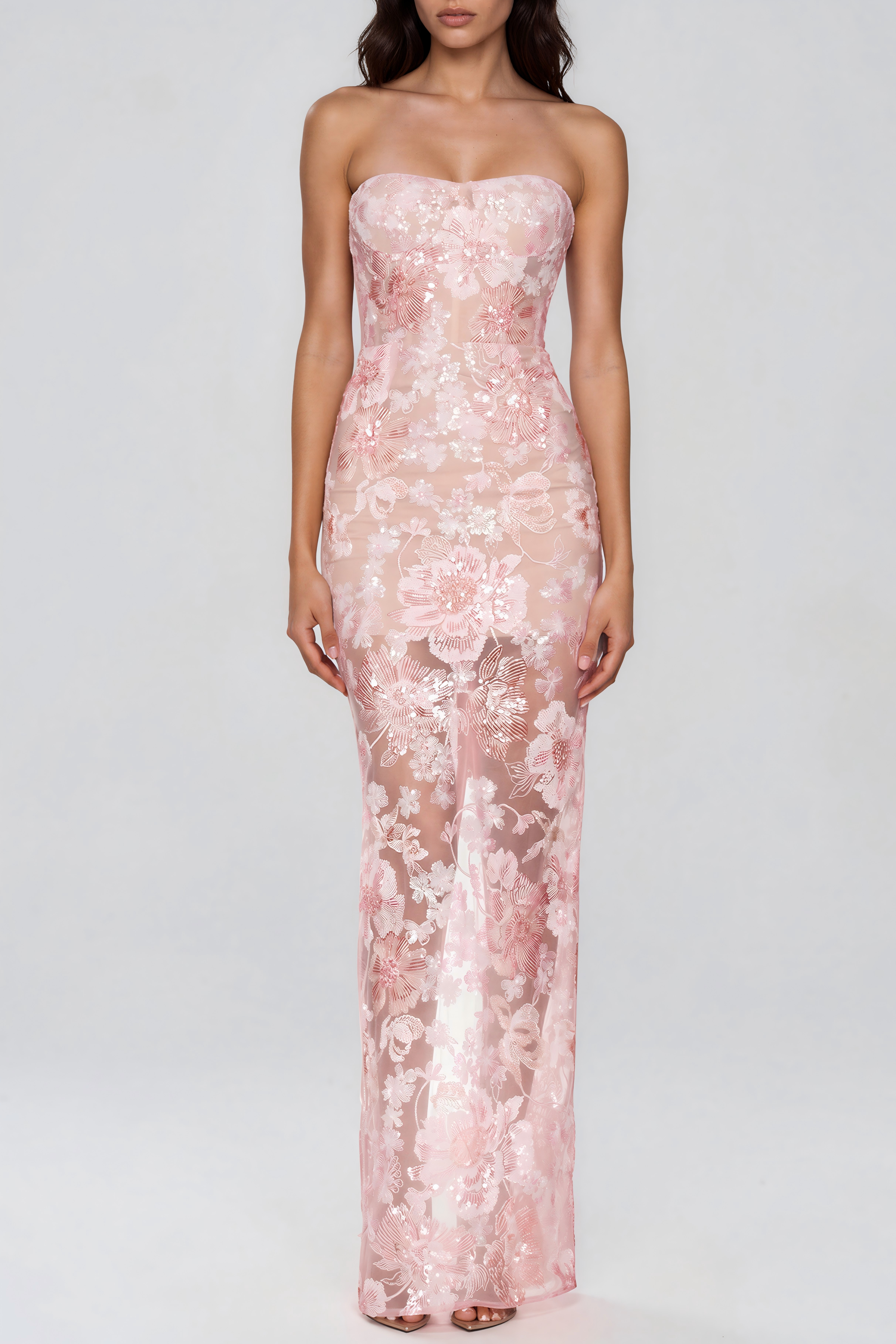 Denica Sequin Strapless Maxi Dress
