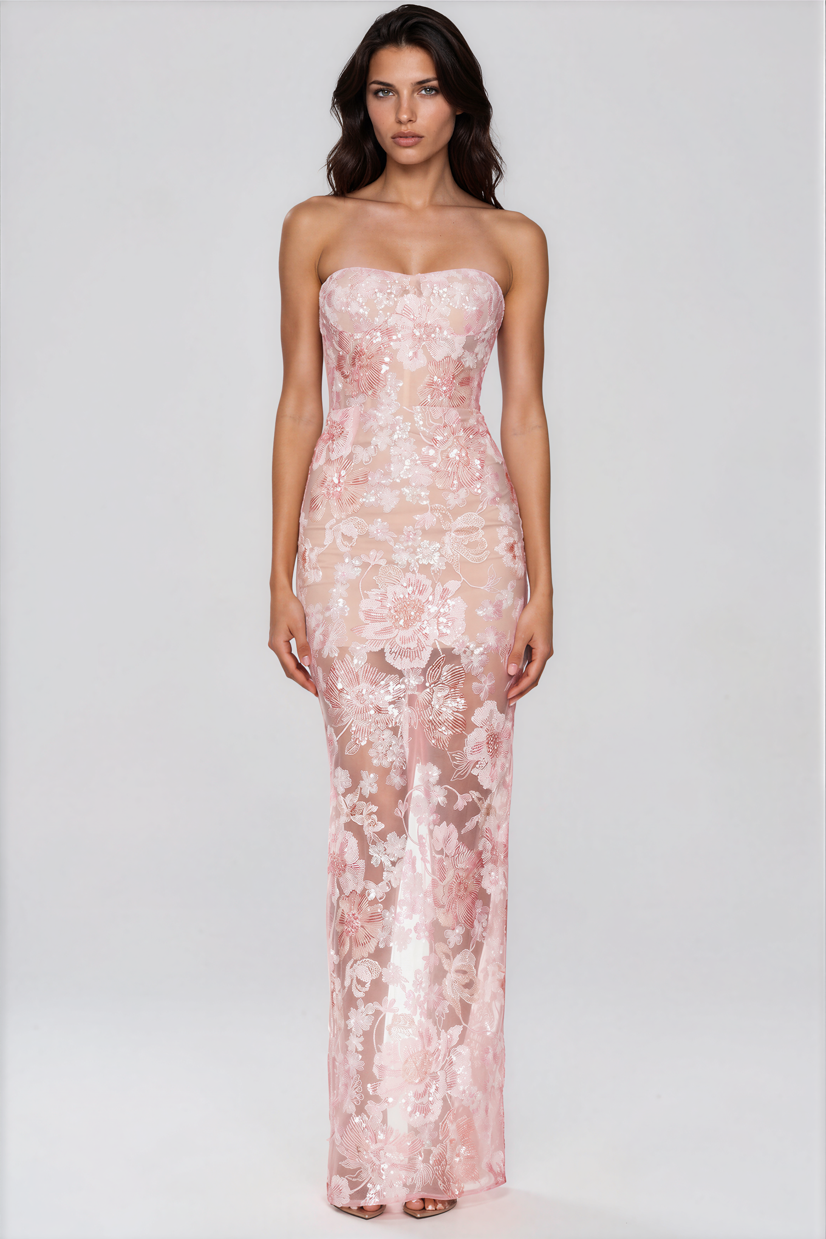Denica Sequin Strapless Maxi Dress