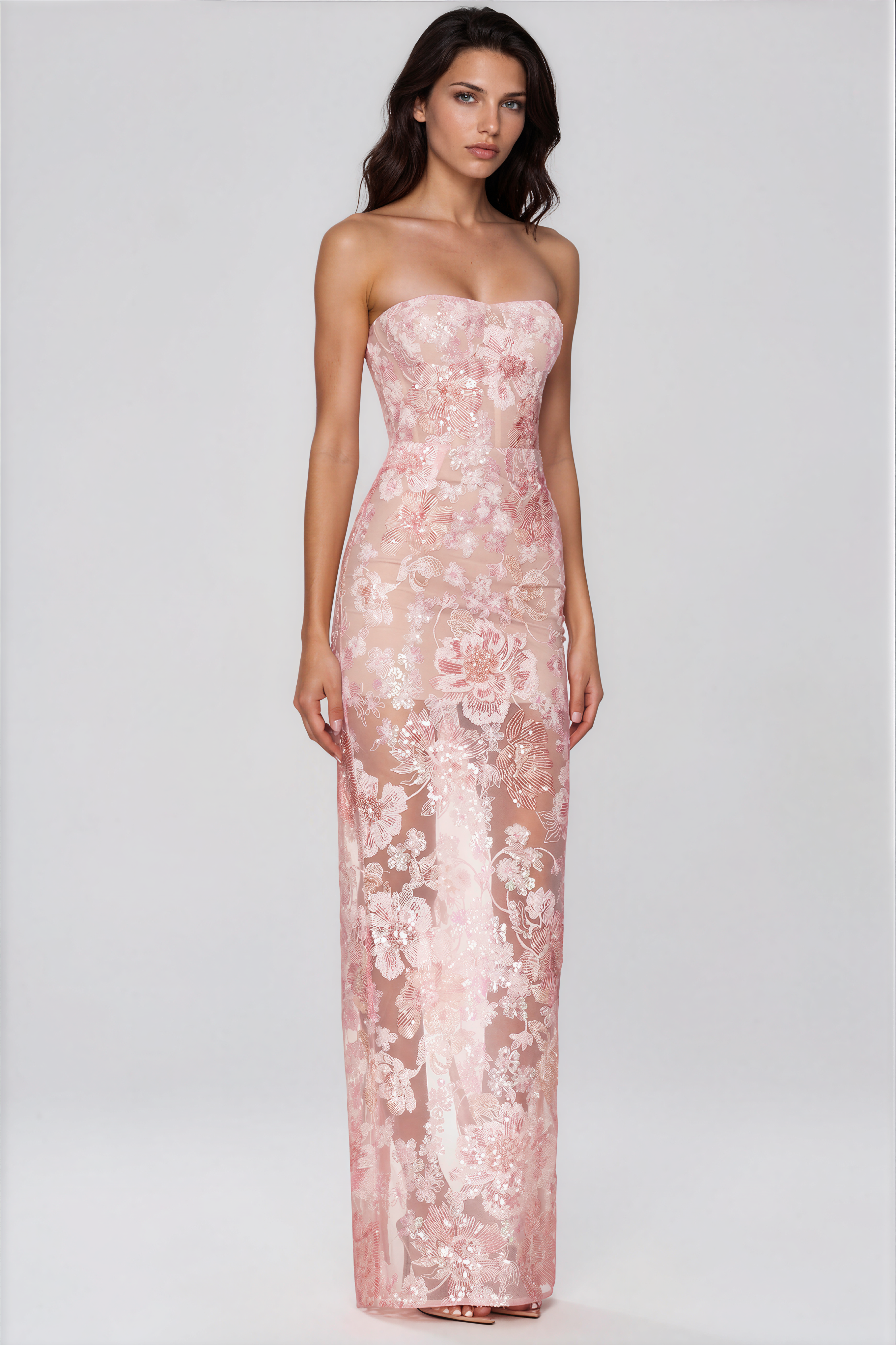 Denica Sequin Strapless Maxi Dress
