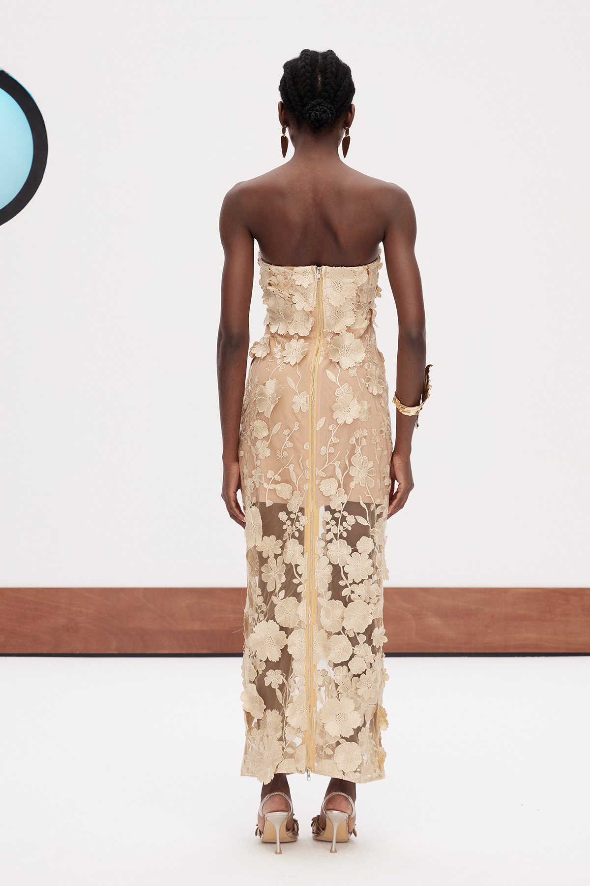 Denica Strapless Flower Maxi Dress