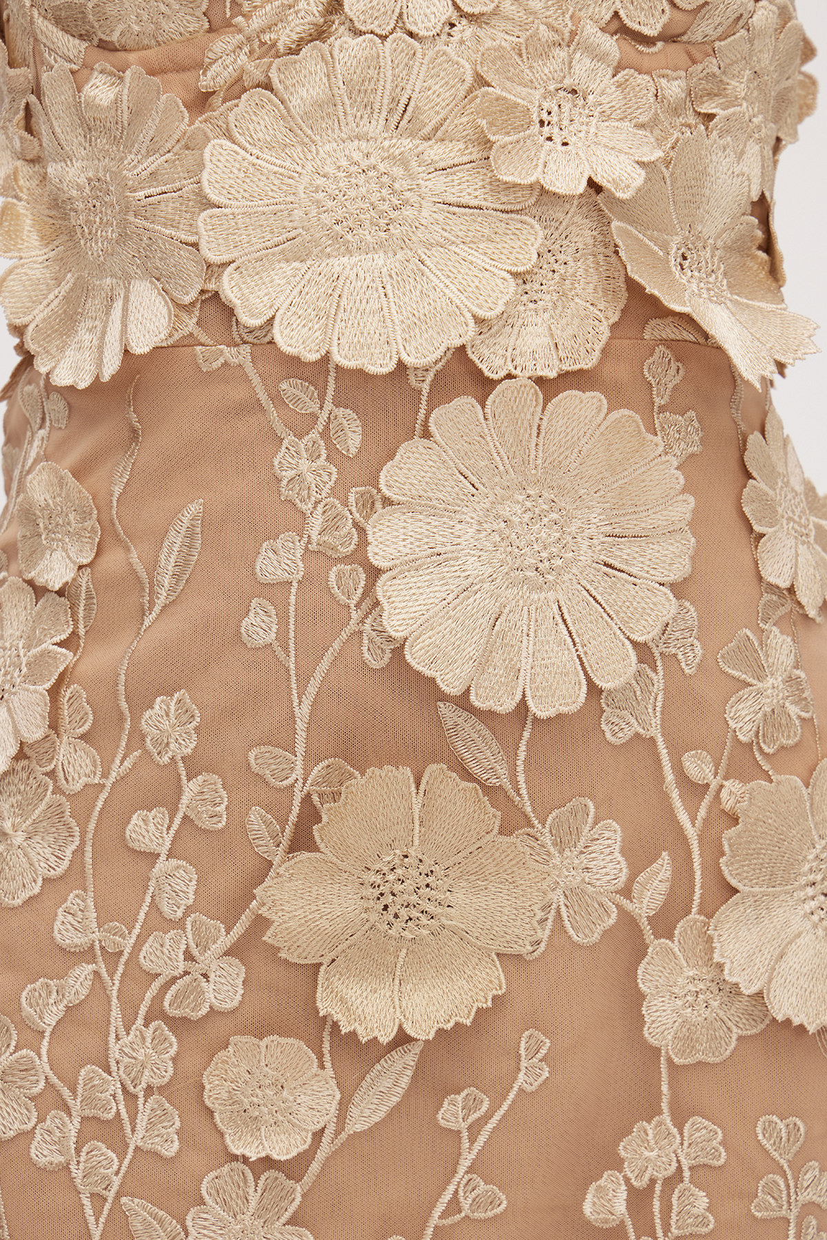 Denica Strapless Flower Maxi Dress