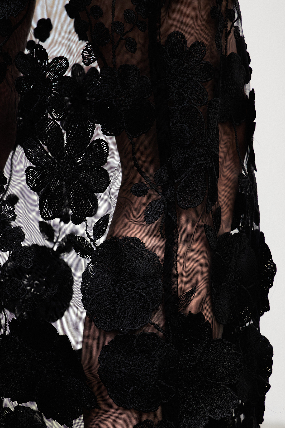 Denica Strapless Flower Maxi Dress In Black