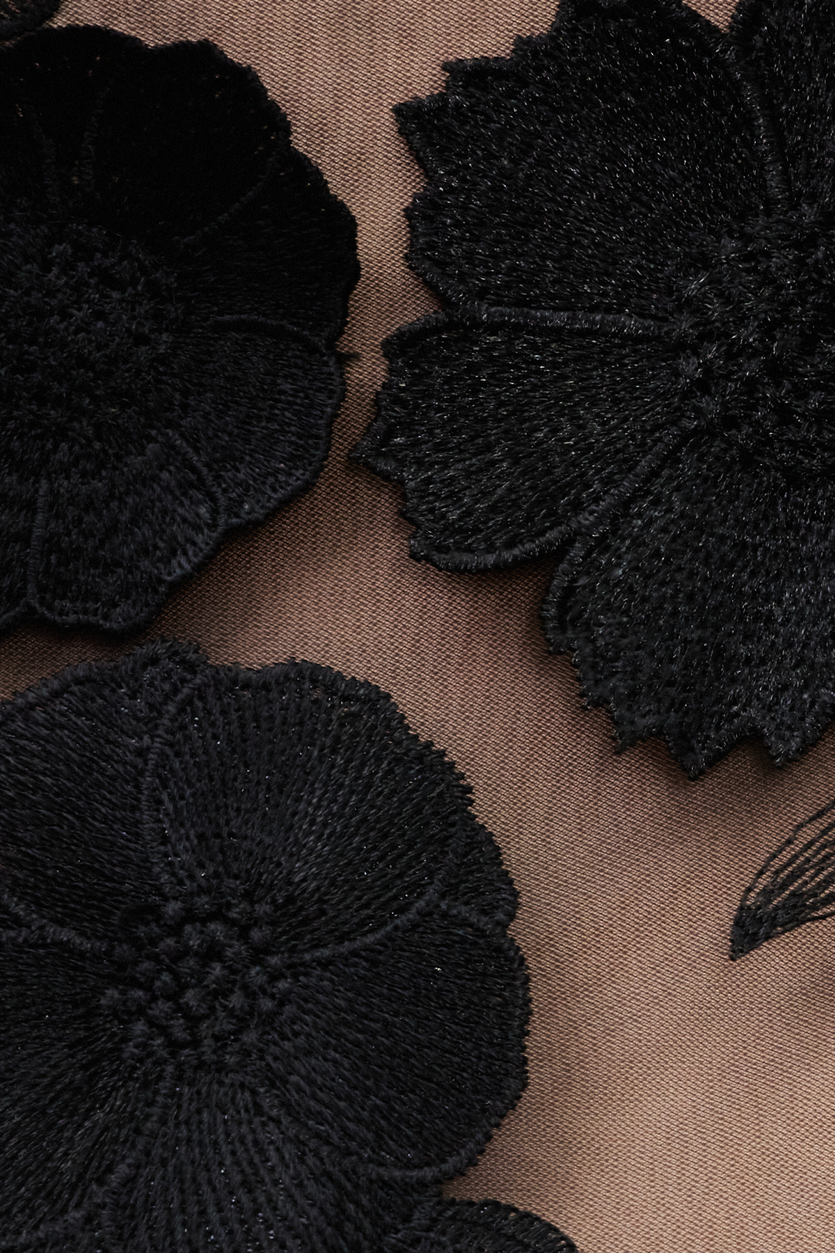 Denica Strapless Flower Maxi Dress In Black