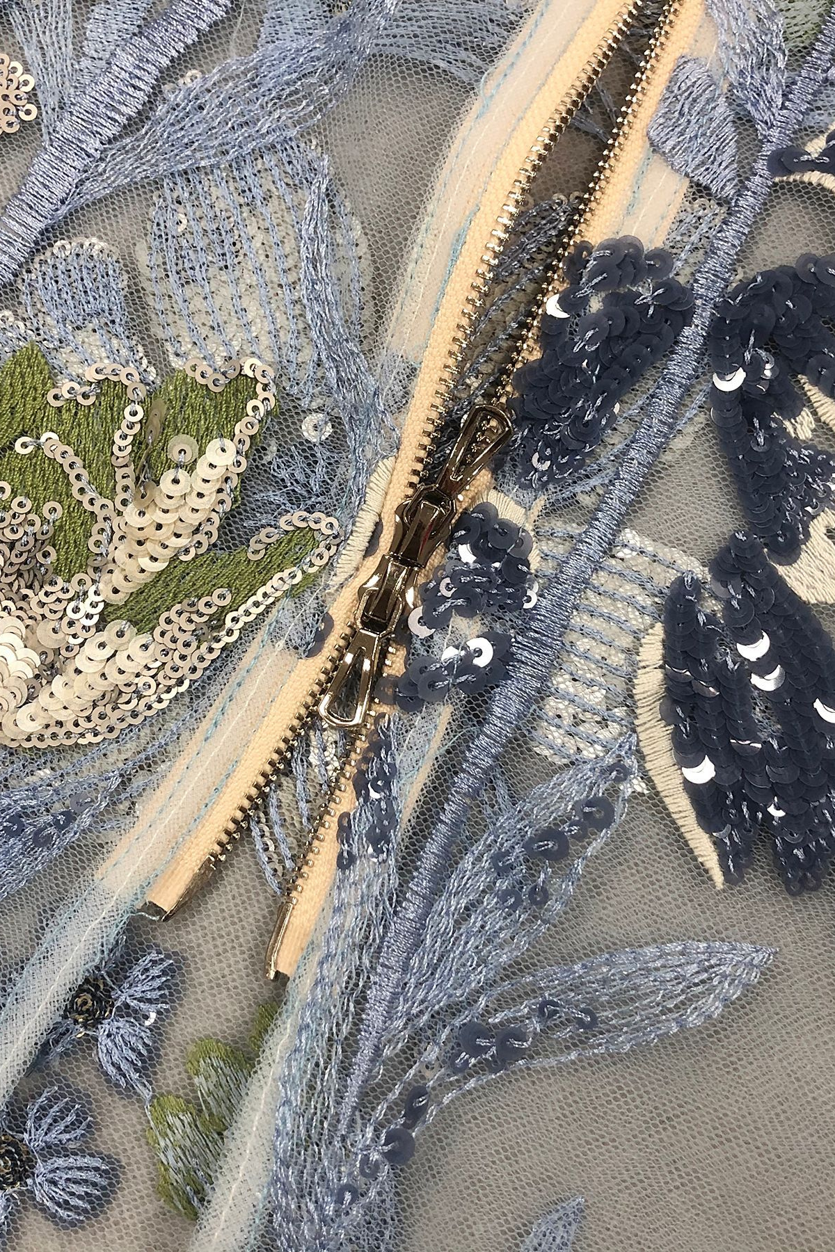 Denica Strapless Sequin Floral Maxi Dress