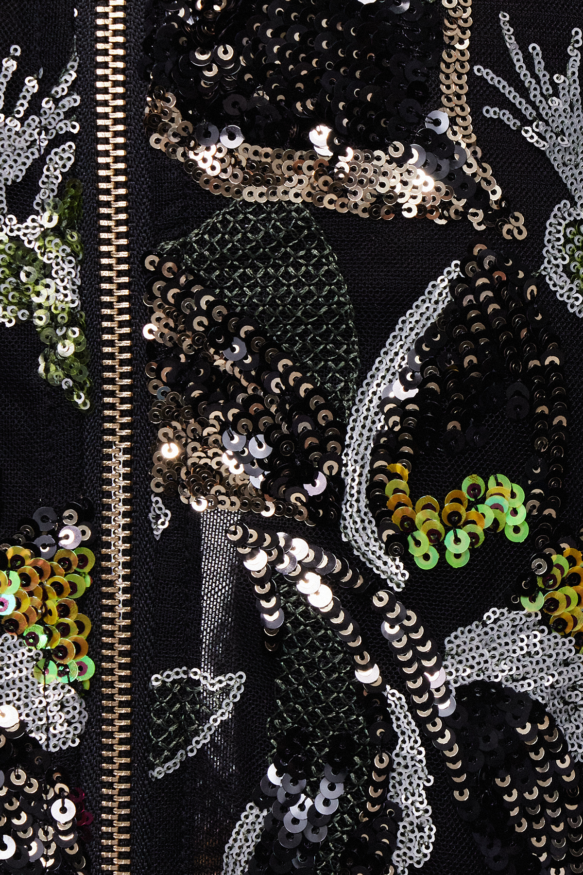 Denica Strapless Sequin Floral Maxi Dress In Black