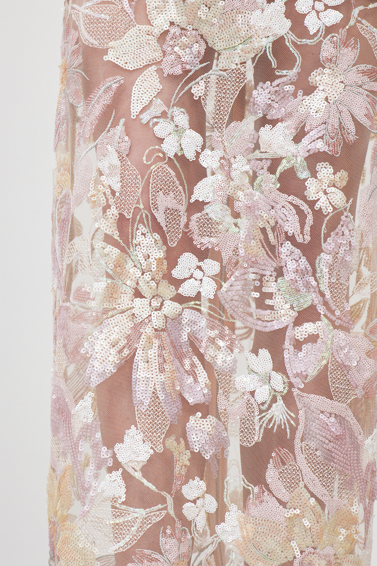 Denica Strapless Sequin Floral Maxi Dress In Pink