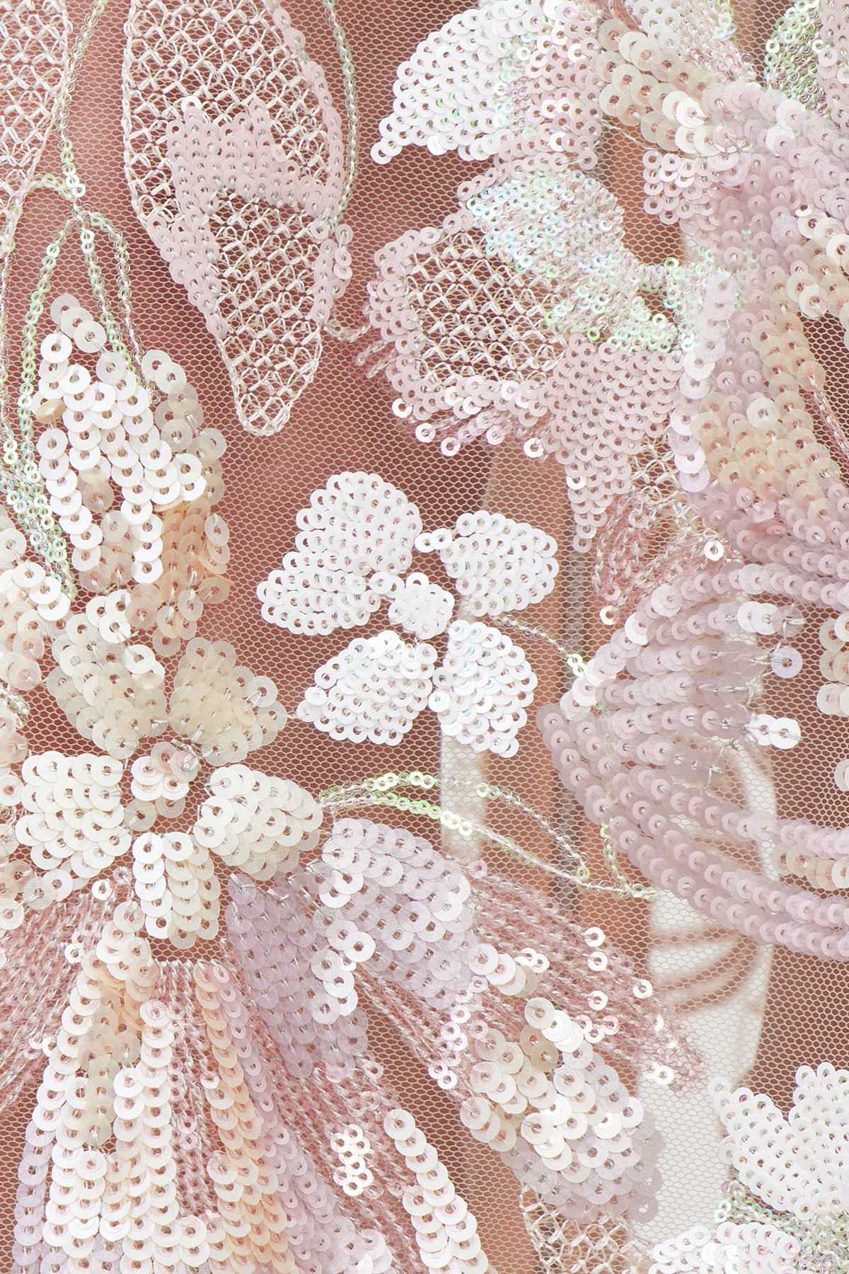 Denica Strapless Sequin Floral Maxi Dress In Pink