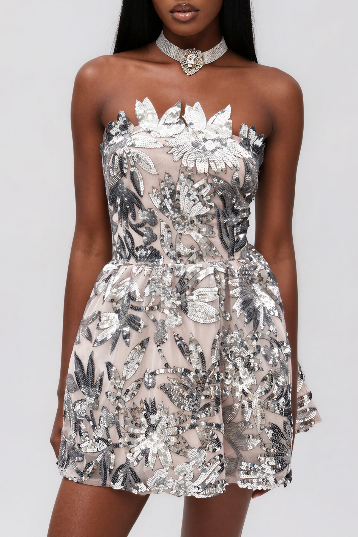 Denica Strapless Sequin Mini Dress