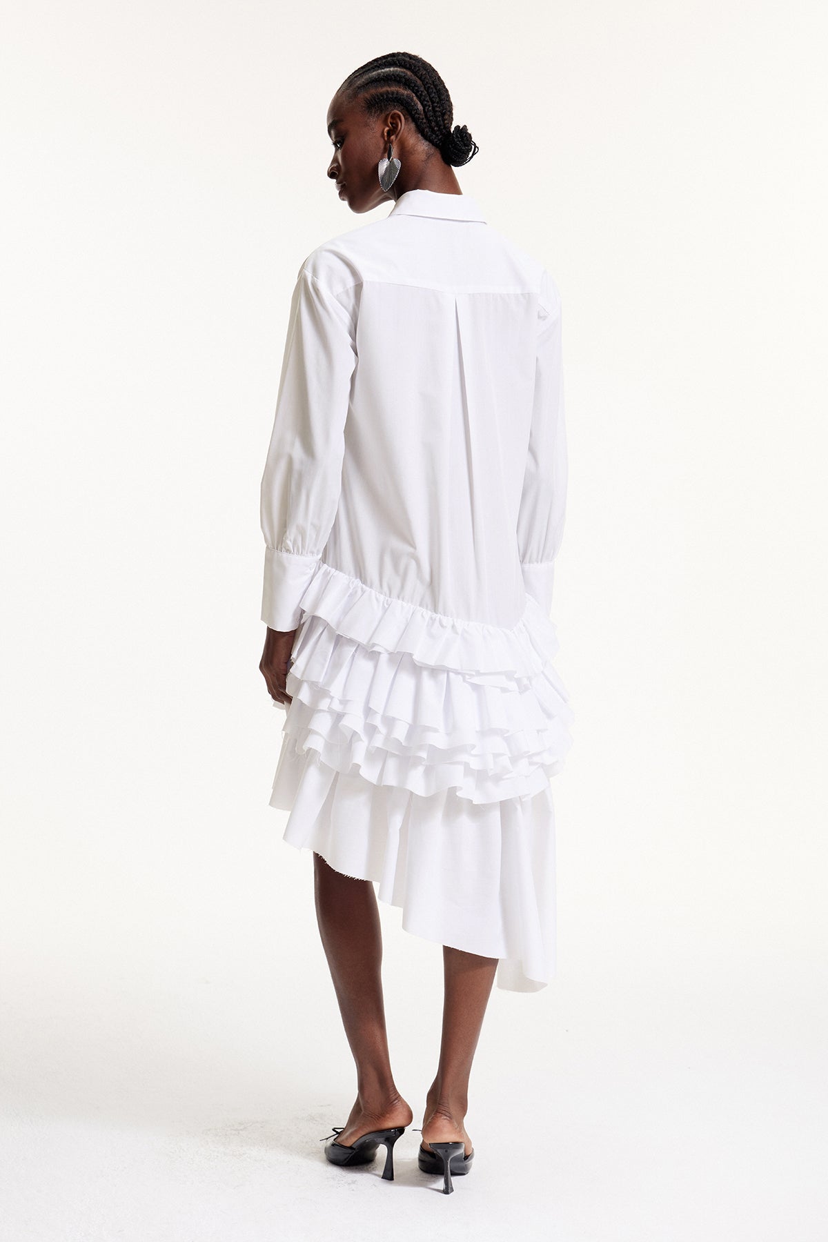 Dermot Ruffle Mini Shirt Dress