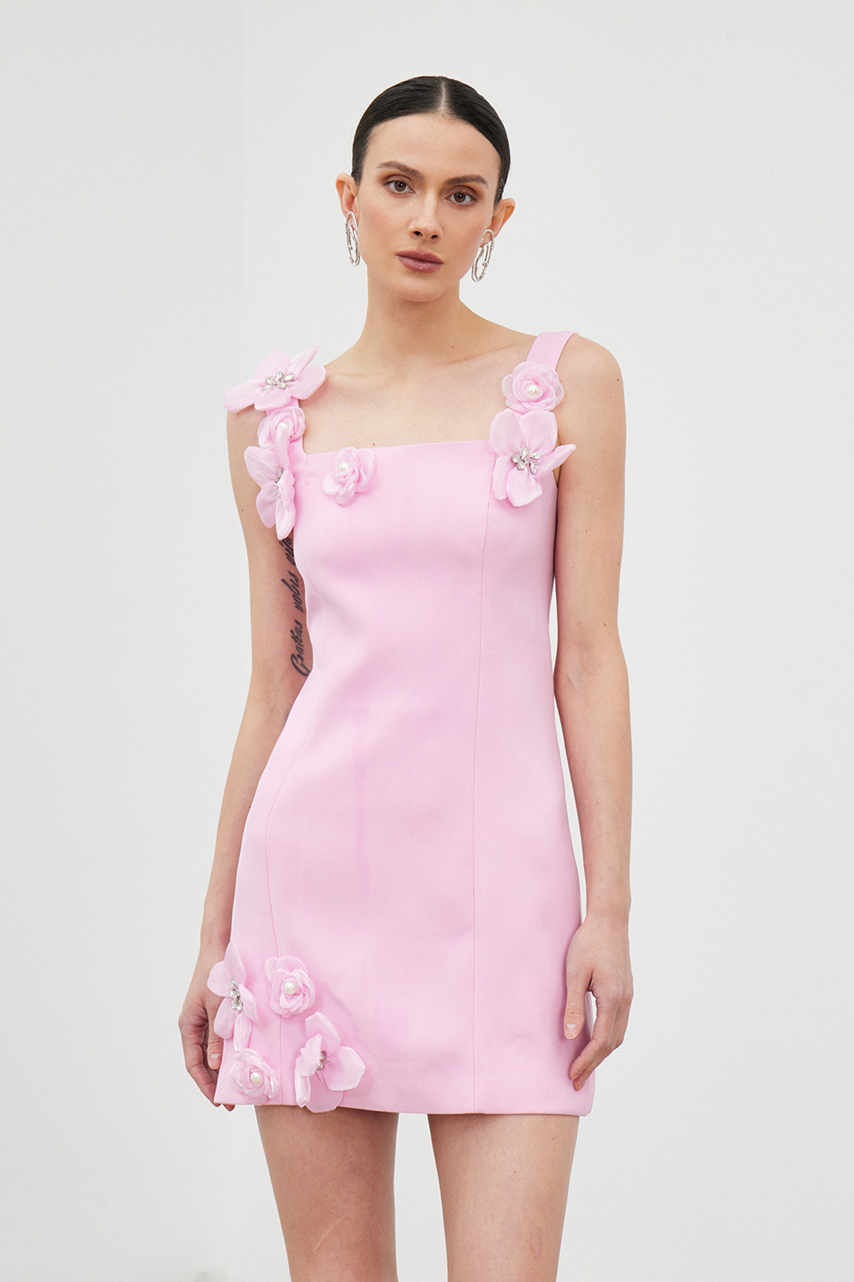 Deror Sleeveless Flower Mini Dress