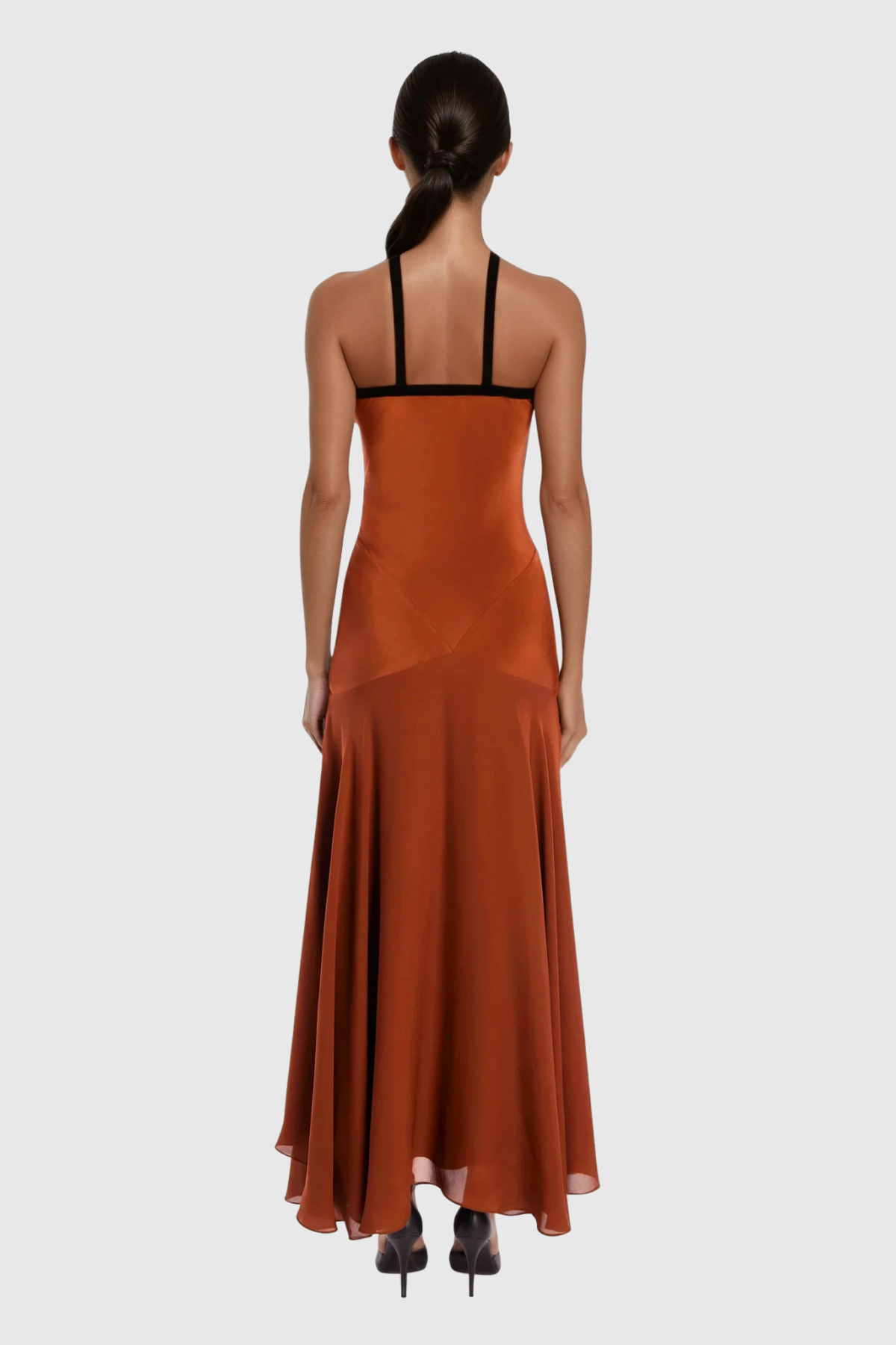 Desdemona Halter Neck Ruffle Maxi Dress