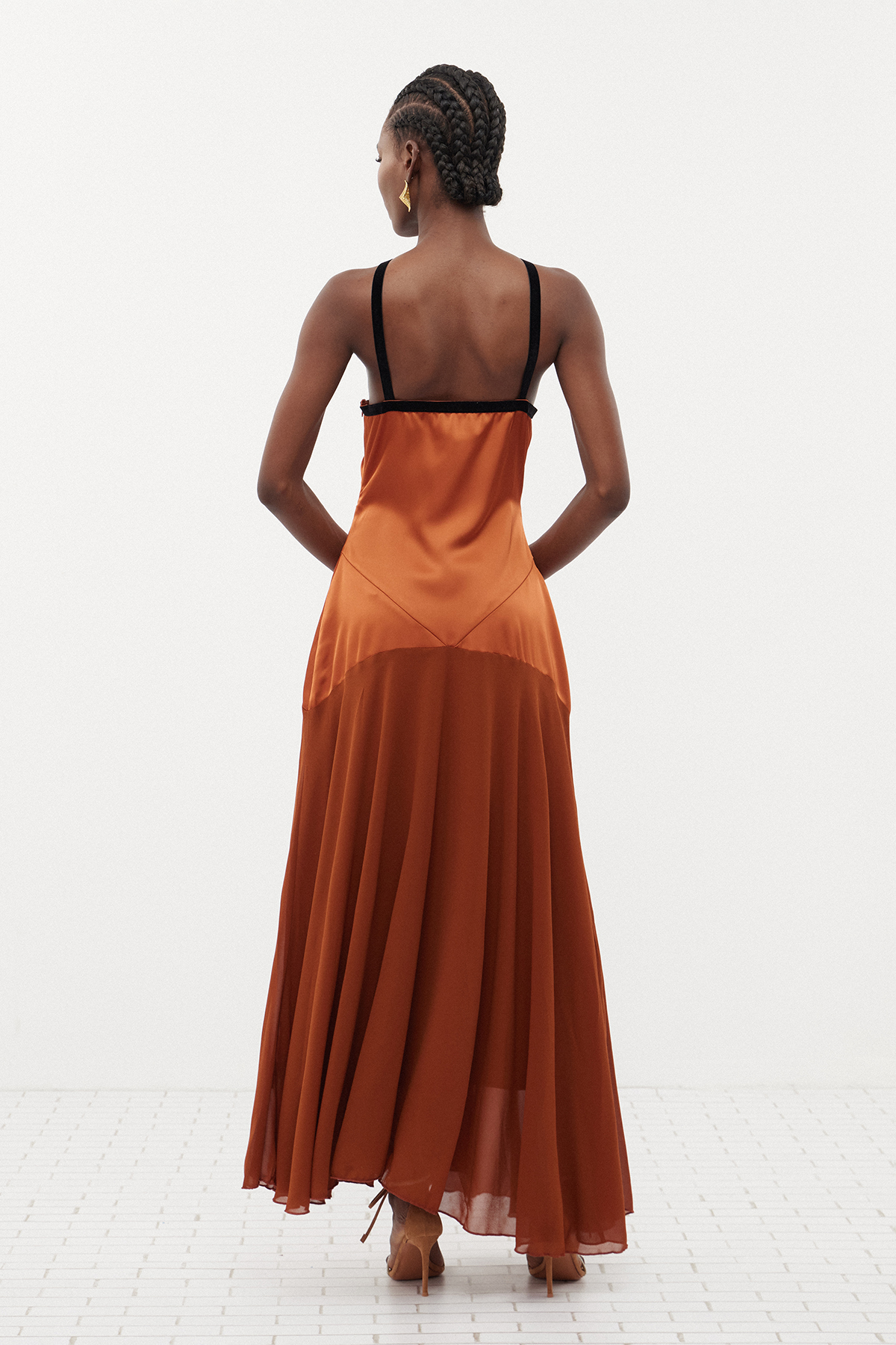 Desdemona Halter Neck Ruffle Maxi Dress