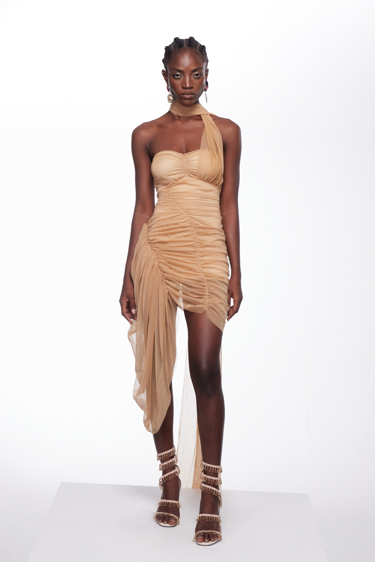 Desta Deconstruct Ruch Scarf Mini Dress