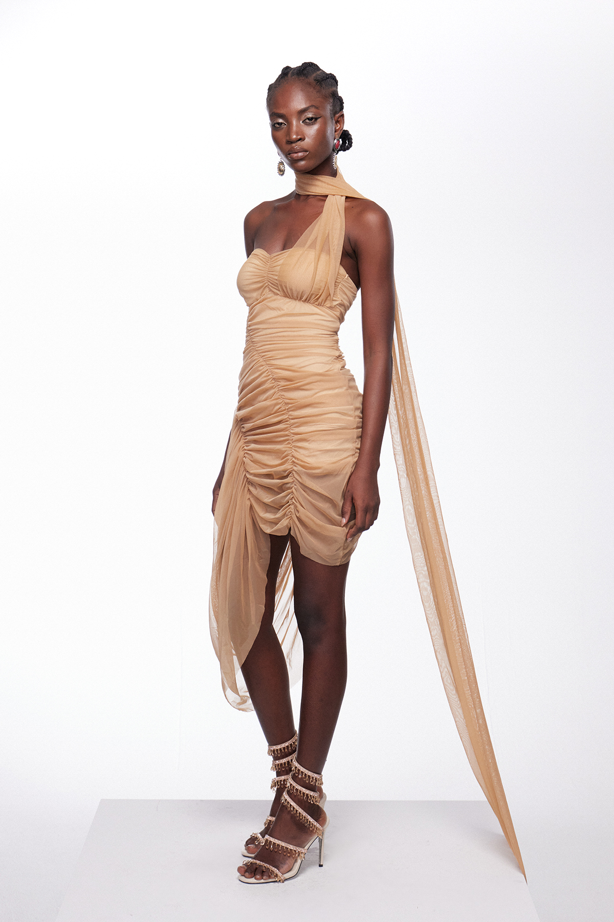 Desta Deconstruct Ruch Scarf Mini Dress