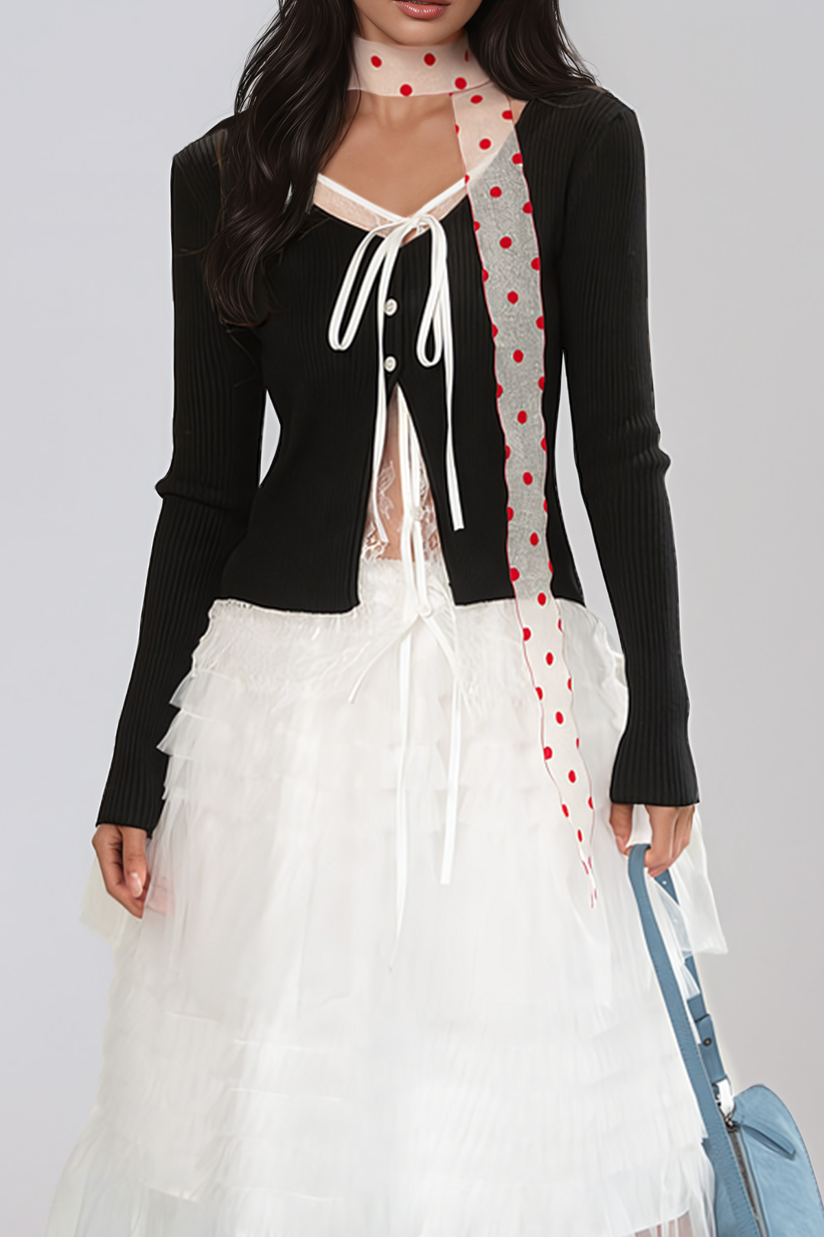 Diadumenian Lace Deconstruct Top In Black