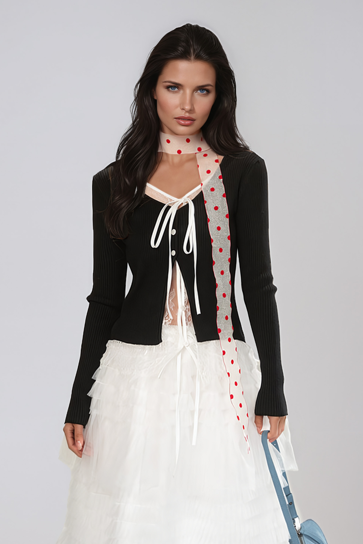 Diadumenian Lace Deconstruct Top In Black