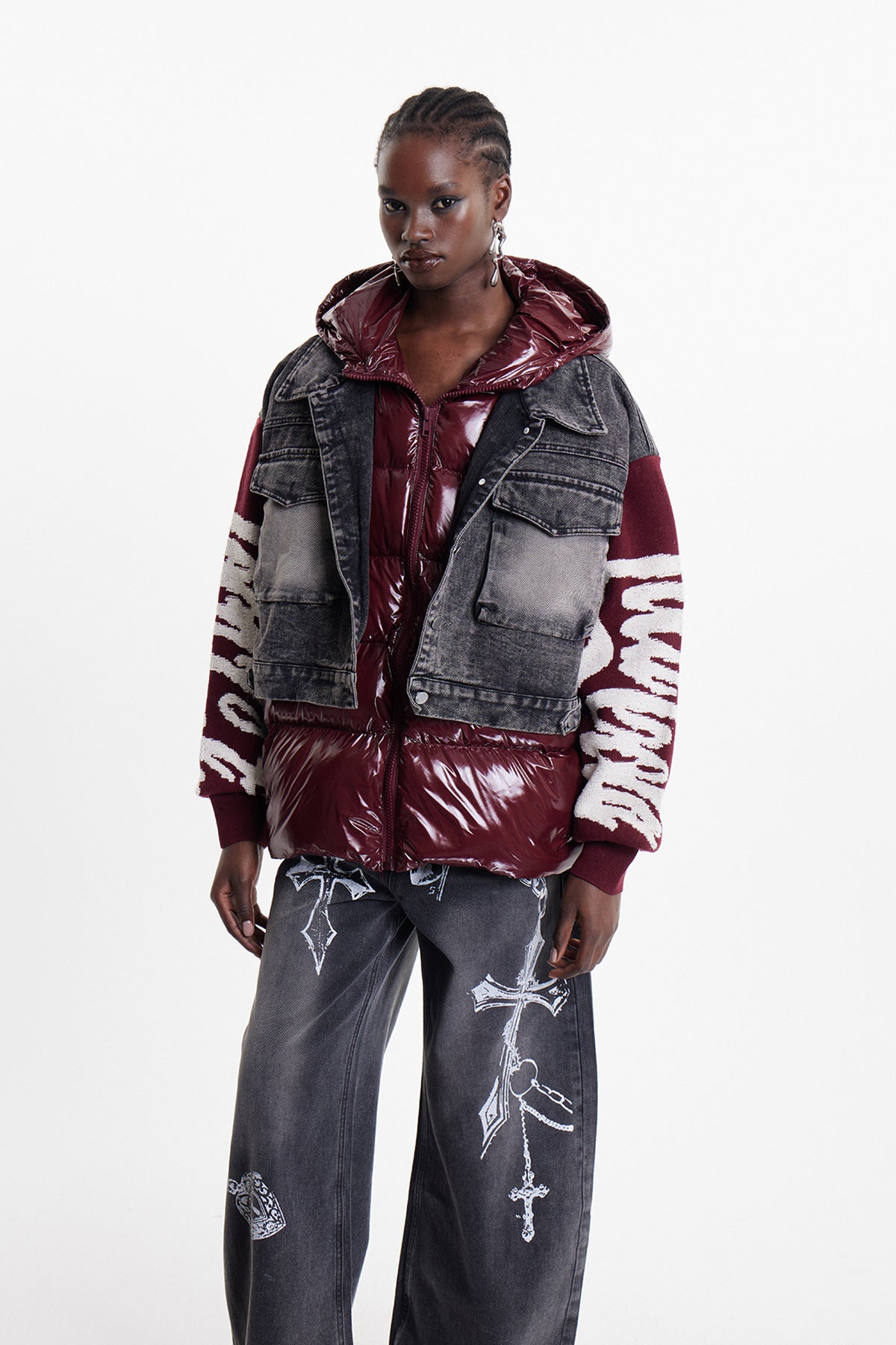 Diadumenianus Deconstruct Denim Embroidered Jacket