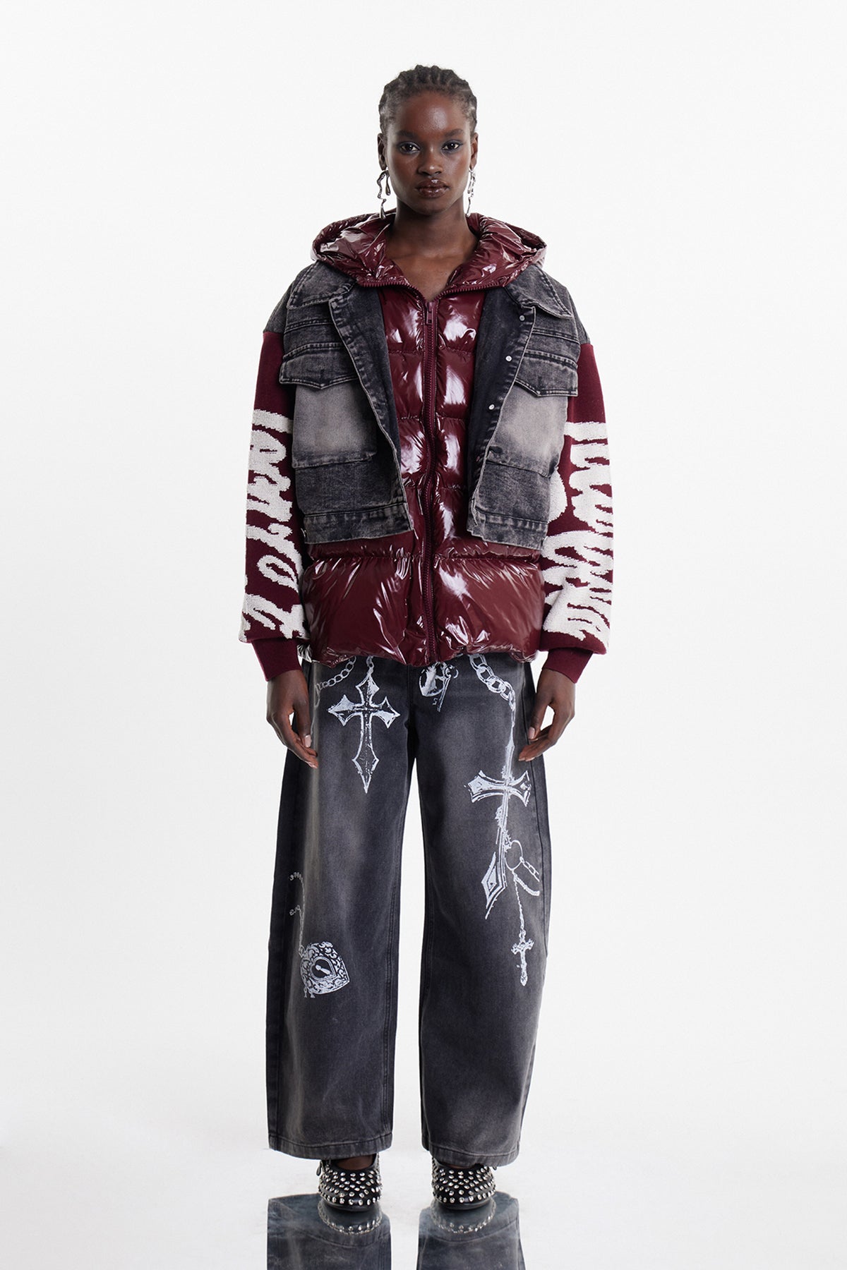 Diadumenianus Deconstruct Denim Embroidered Jacket