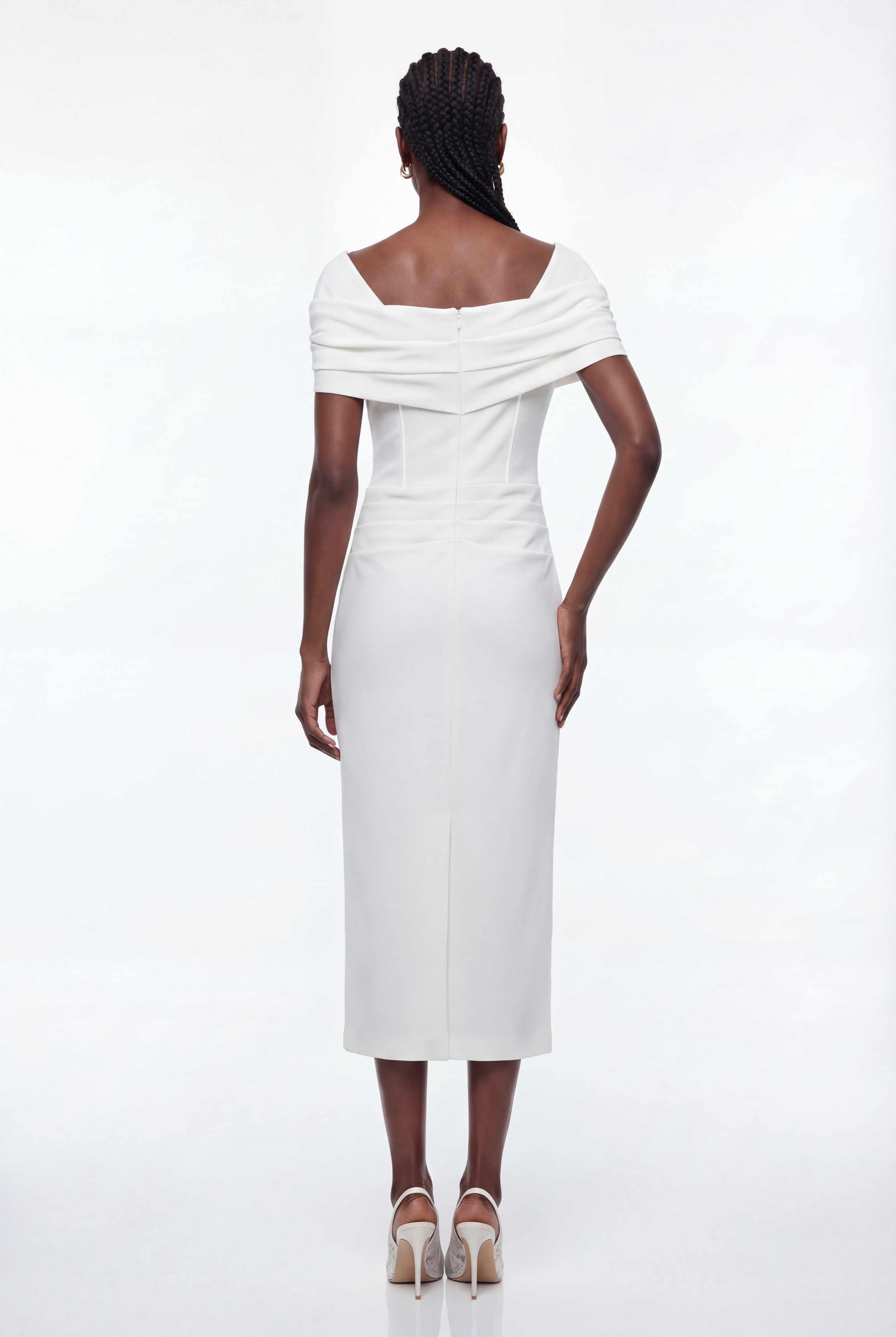 Diamantis Off Shoulder Ruch Maxi Dress