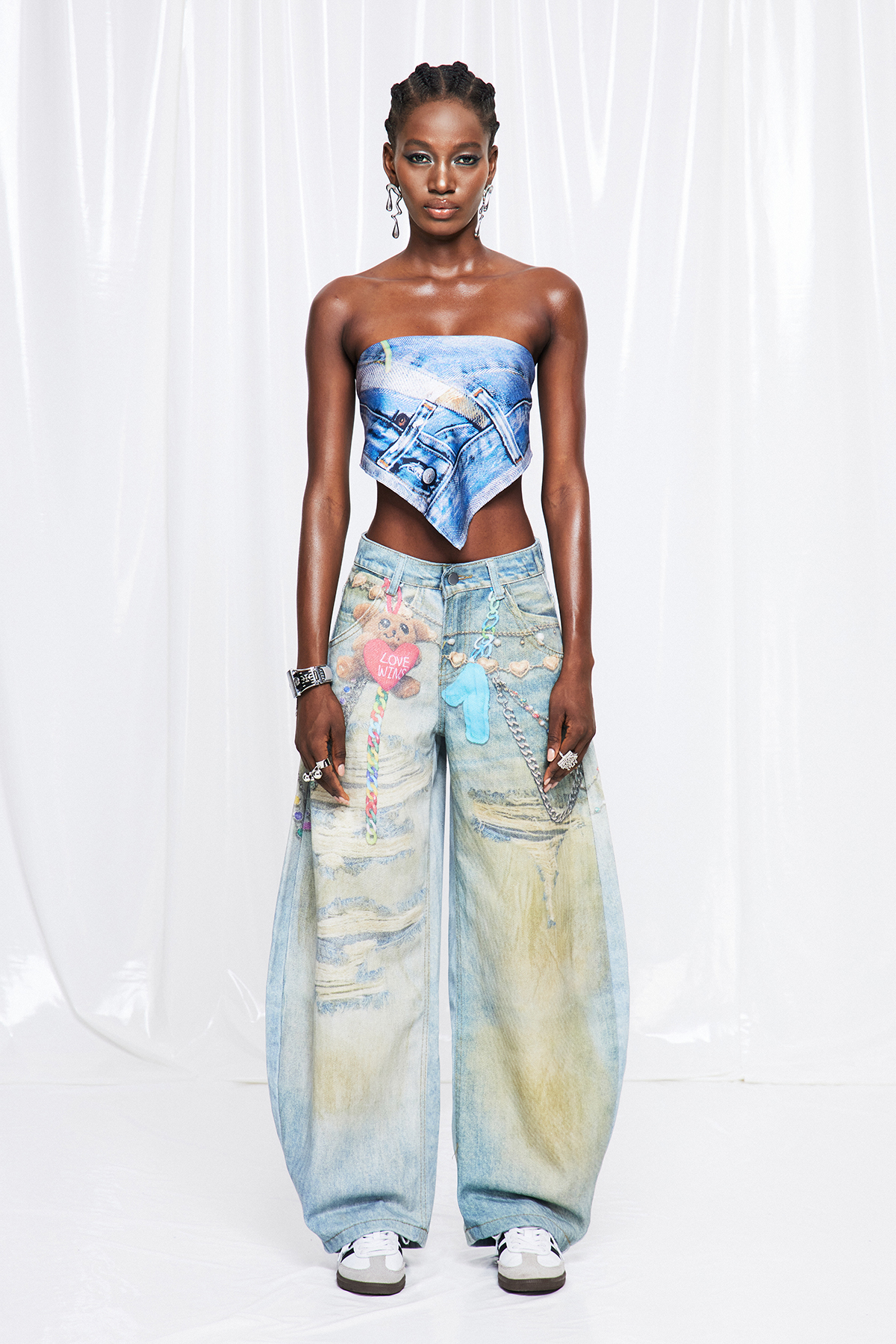 Diann Print Barrel Jeans