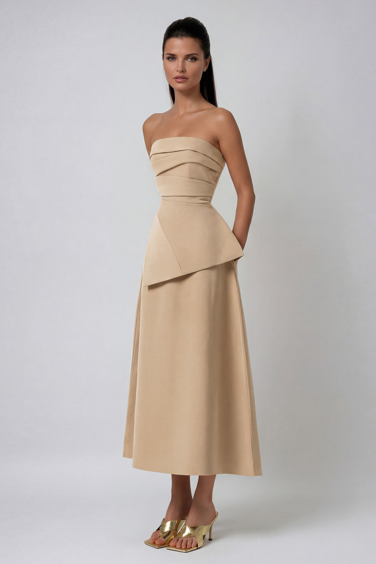 Diarmaid Strapless Ruch Skirt Set