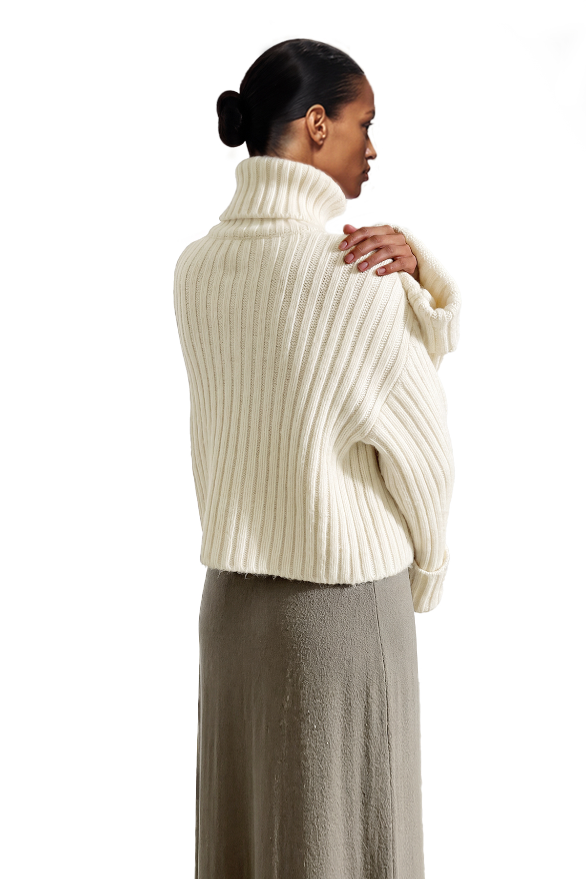 Dileep Turtleneck Knit Top In Apricot