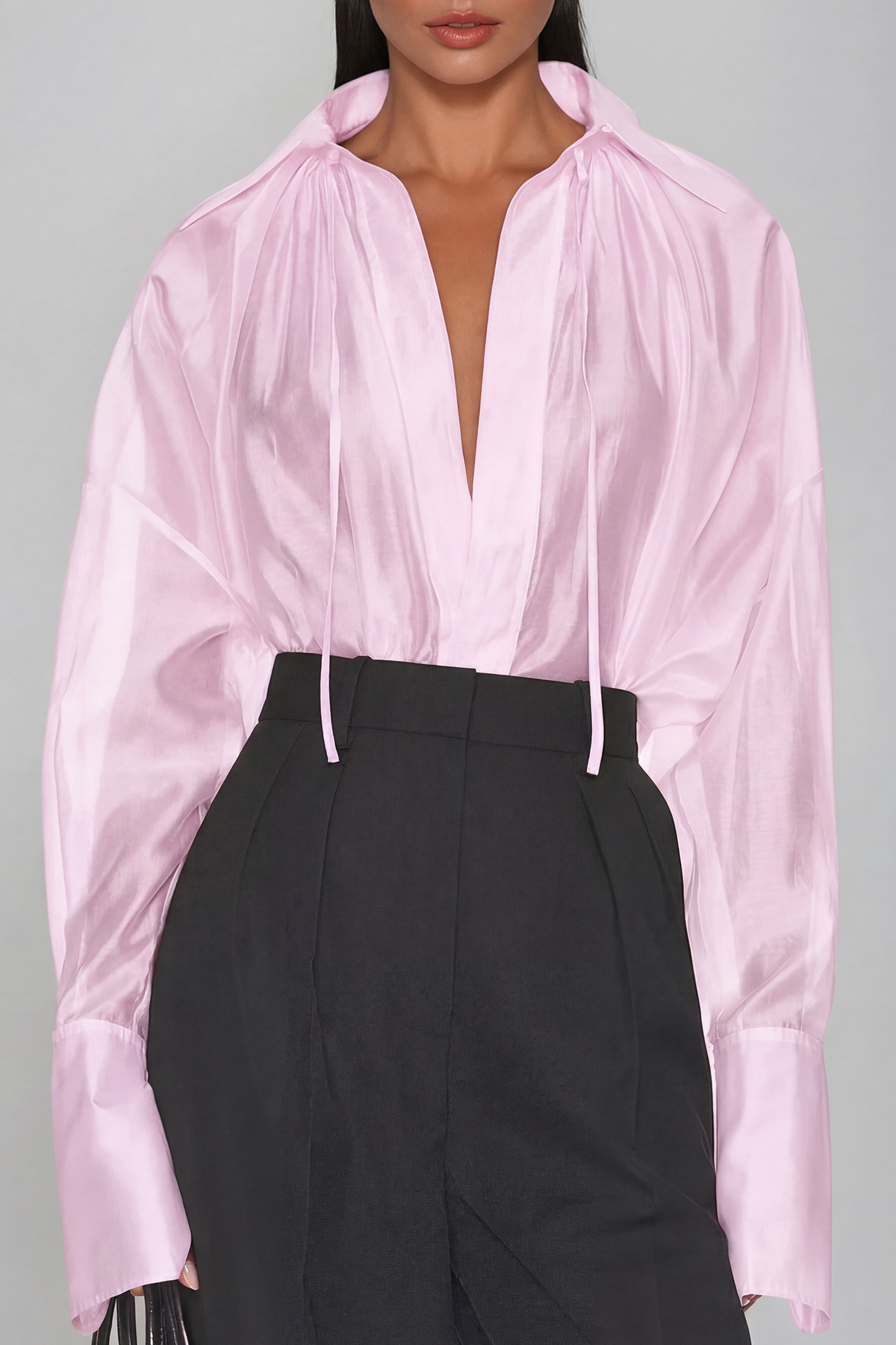 Dilipa Plunge Shirt In Pink