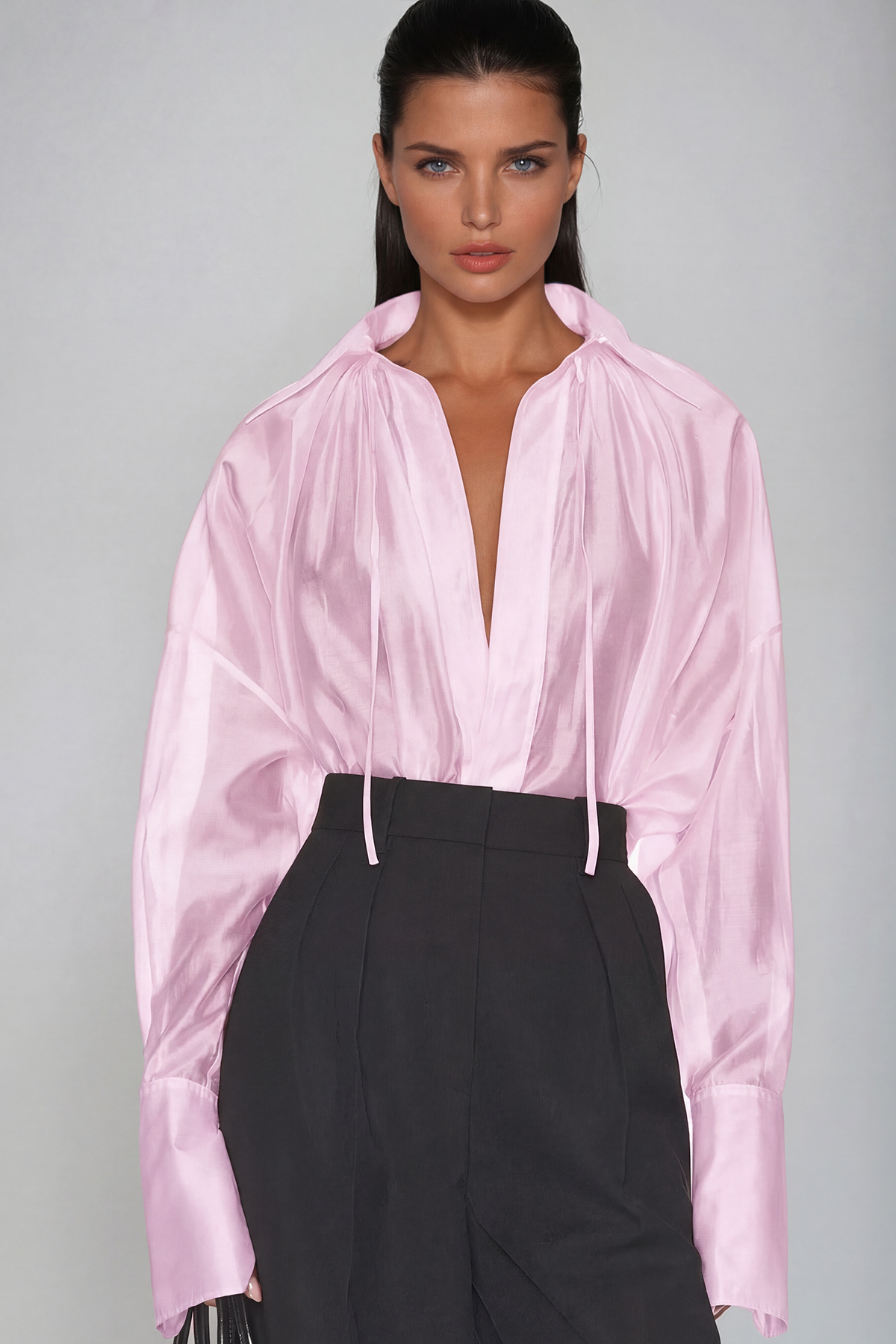 Dilipa Plunge Shirt In Pink