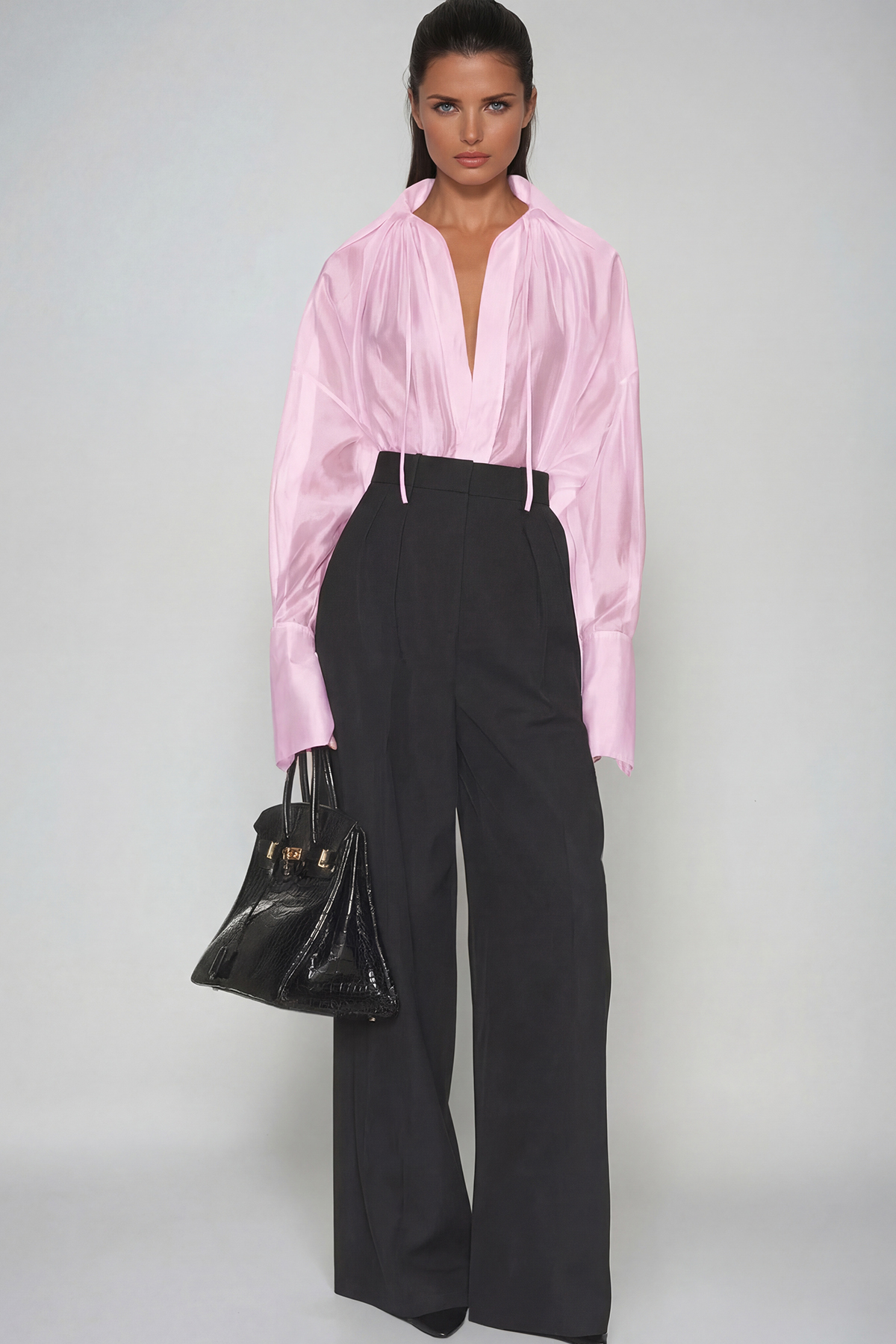 Dilipa Plunge Shirt In Pink