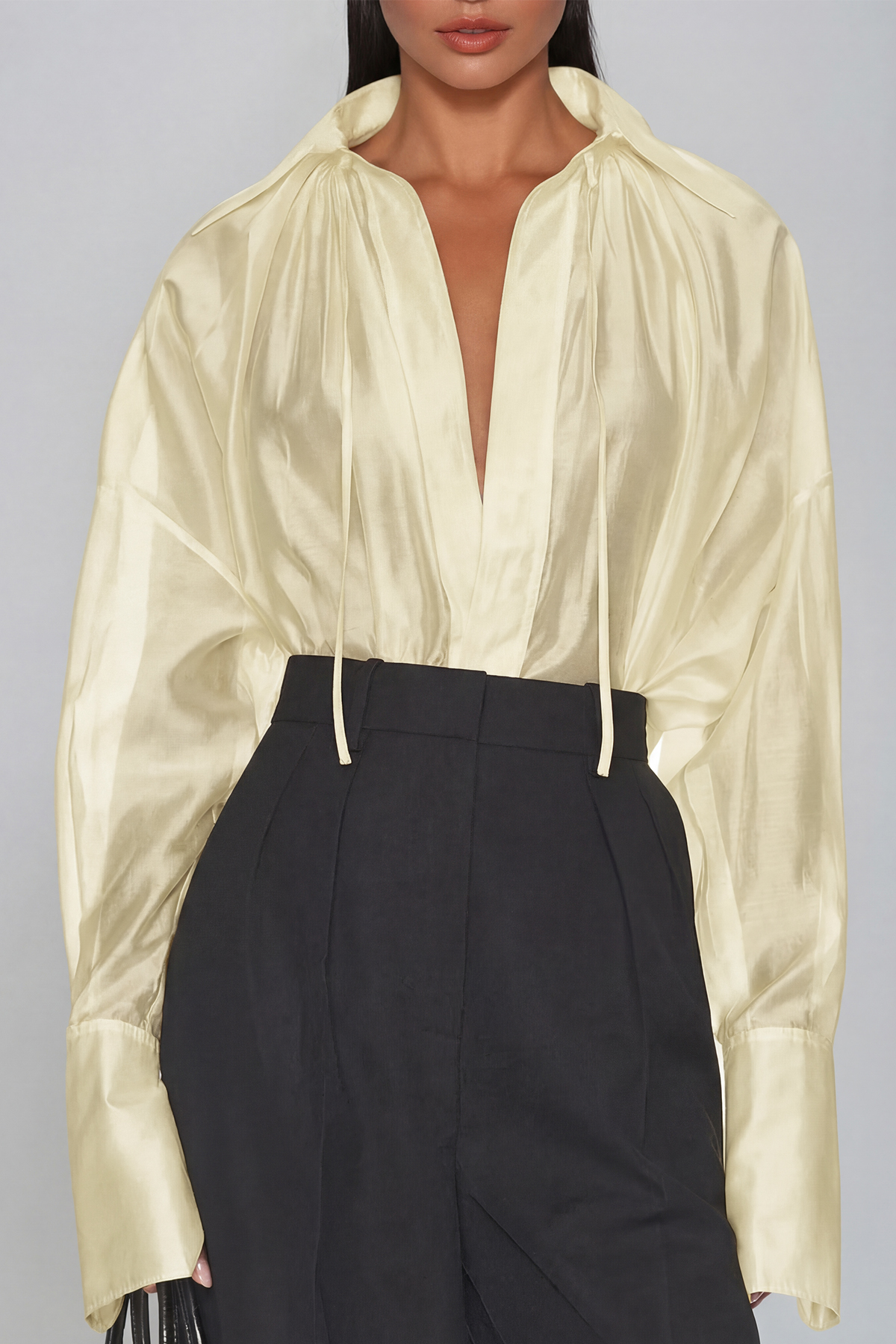 Dilipa Plunge Shirt In Yellow