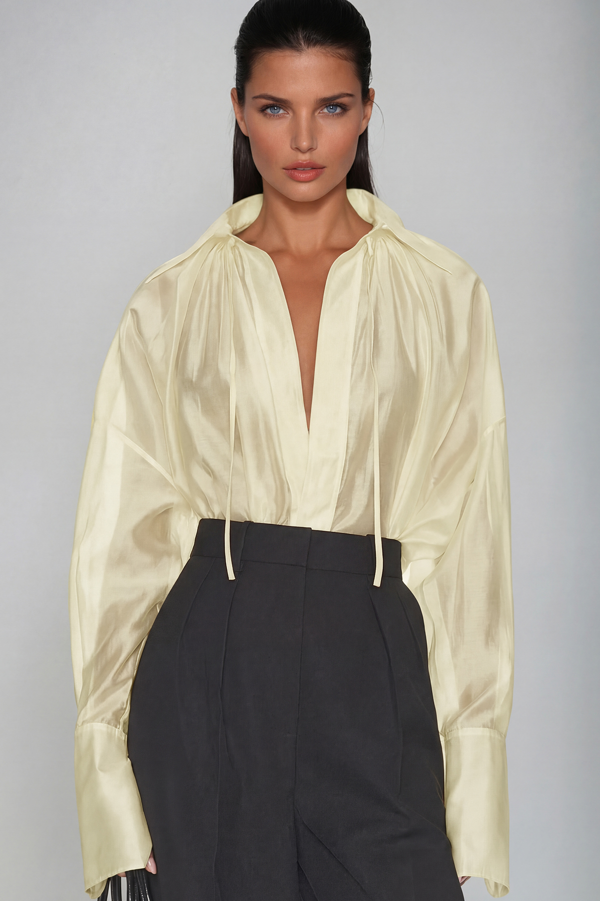 Dilipa Plunge Shirt In Yellow