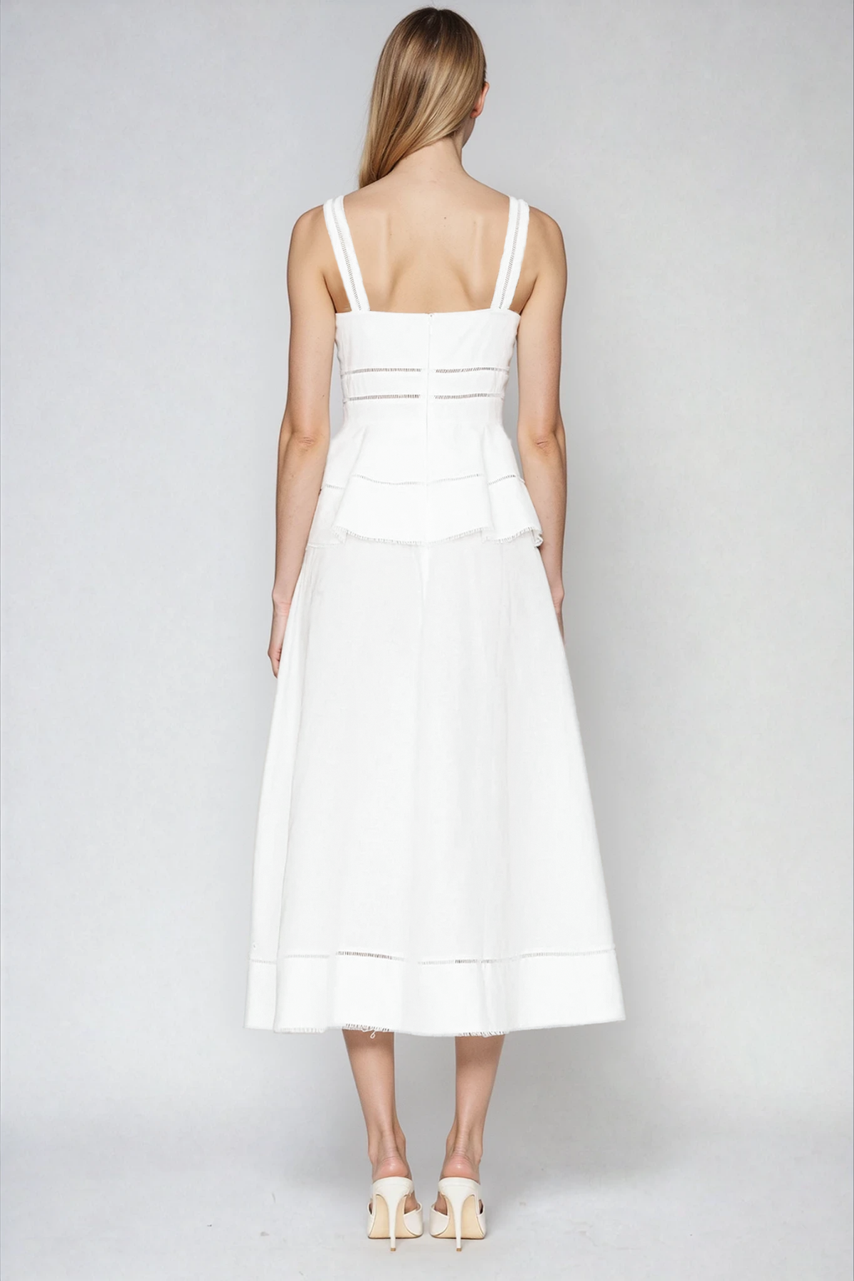 Dinis Cutout Ruffle Midi Dress