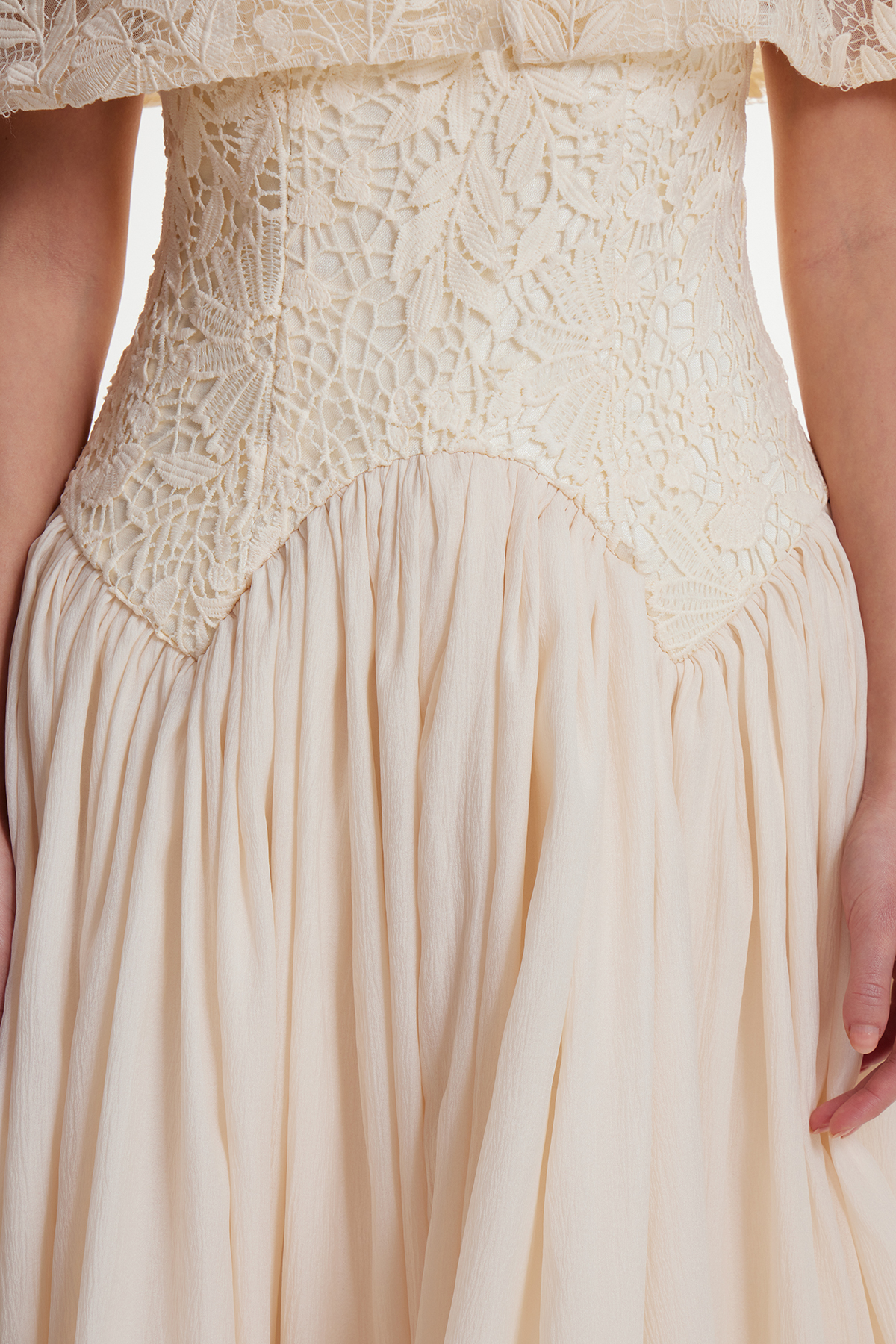 Diodato Floral Shawl Mesh Maxi Dress