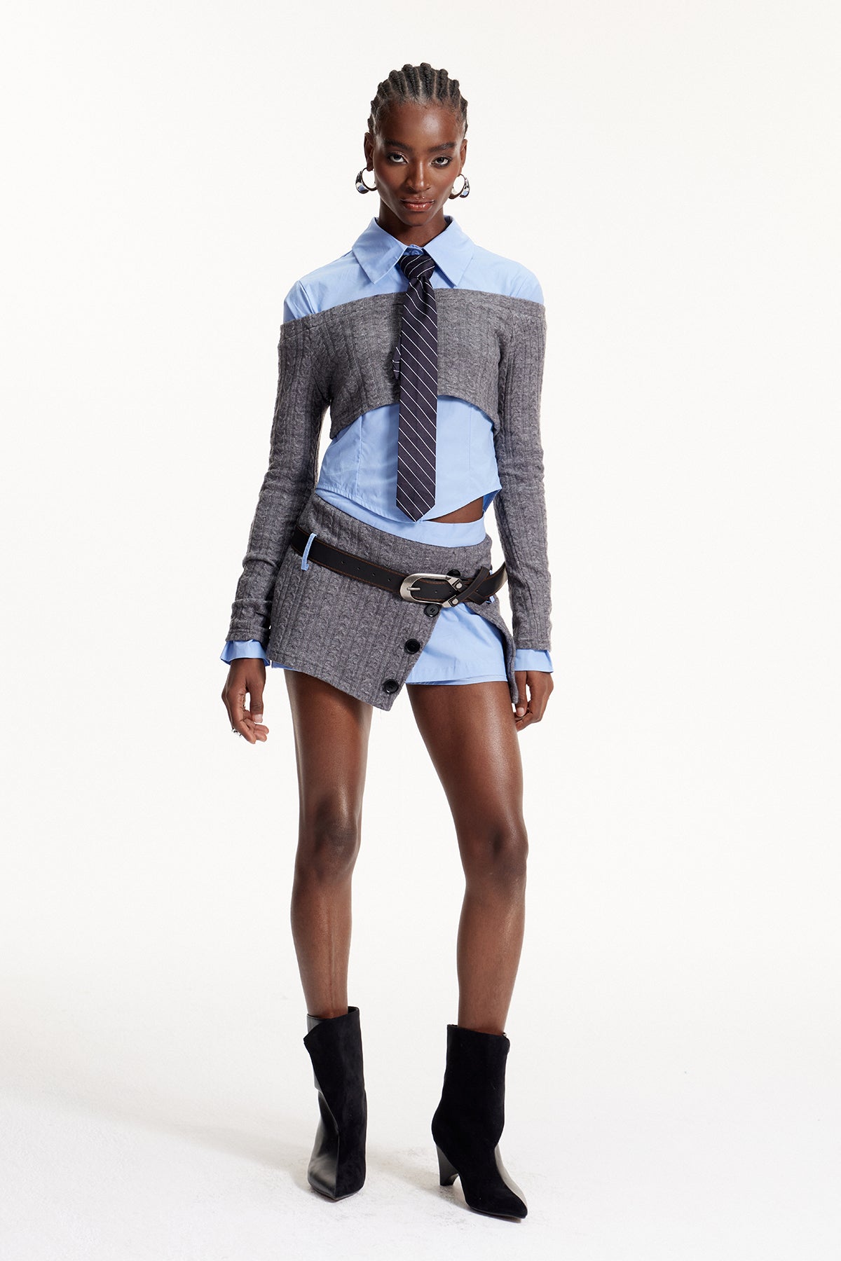 Dipak Deconstruct Knit Skirt Set