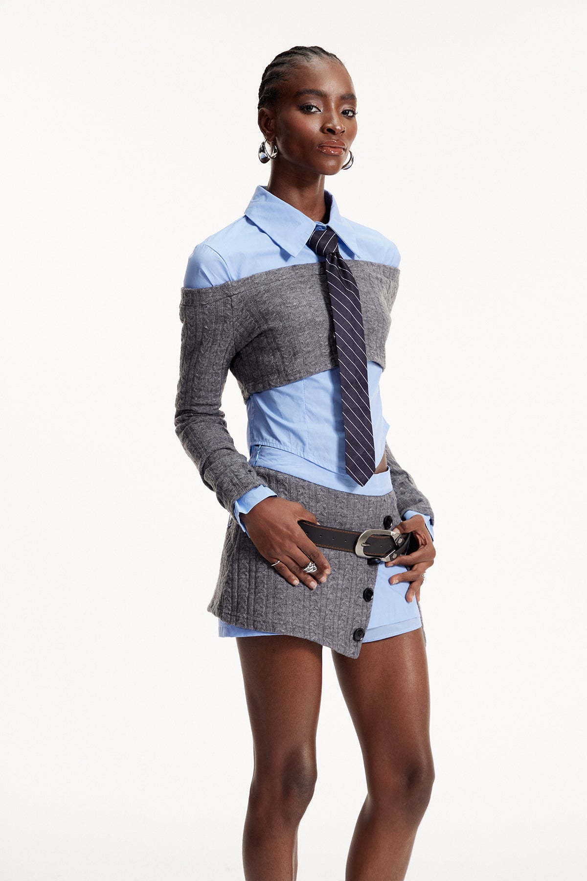 Dipak Deconstruct Knit Skirt Set